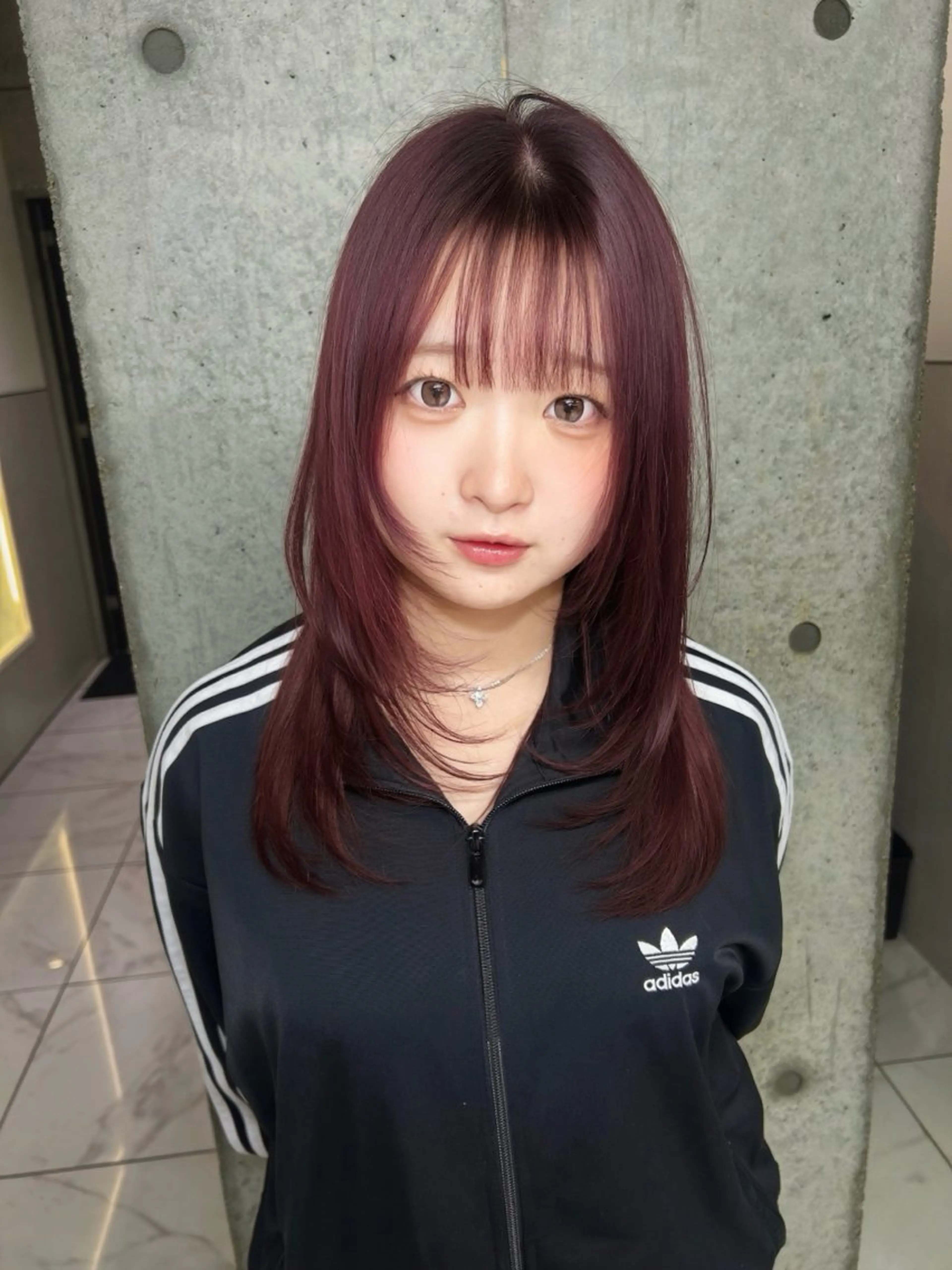 カラー レッドカラー カット ヘアカラー ️💜akari💜 ハイトーン/レイヤーのヘアスタイル