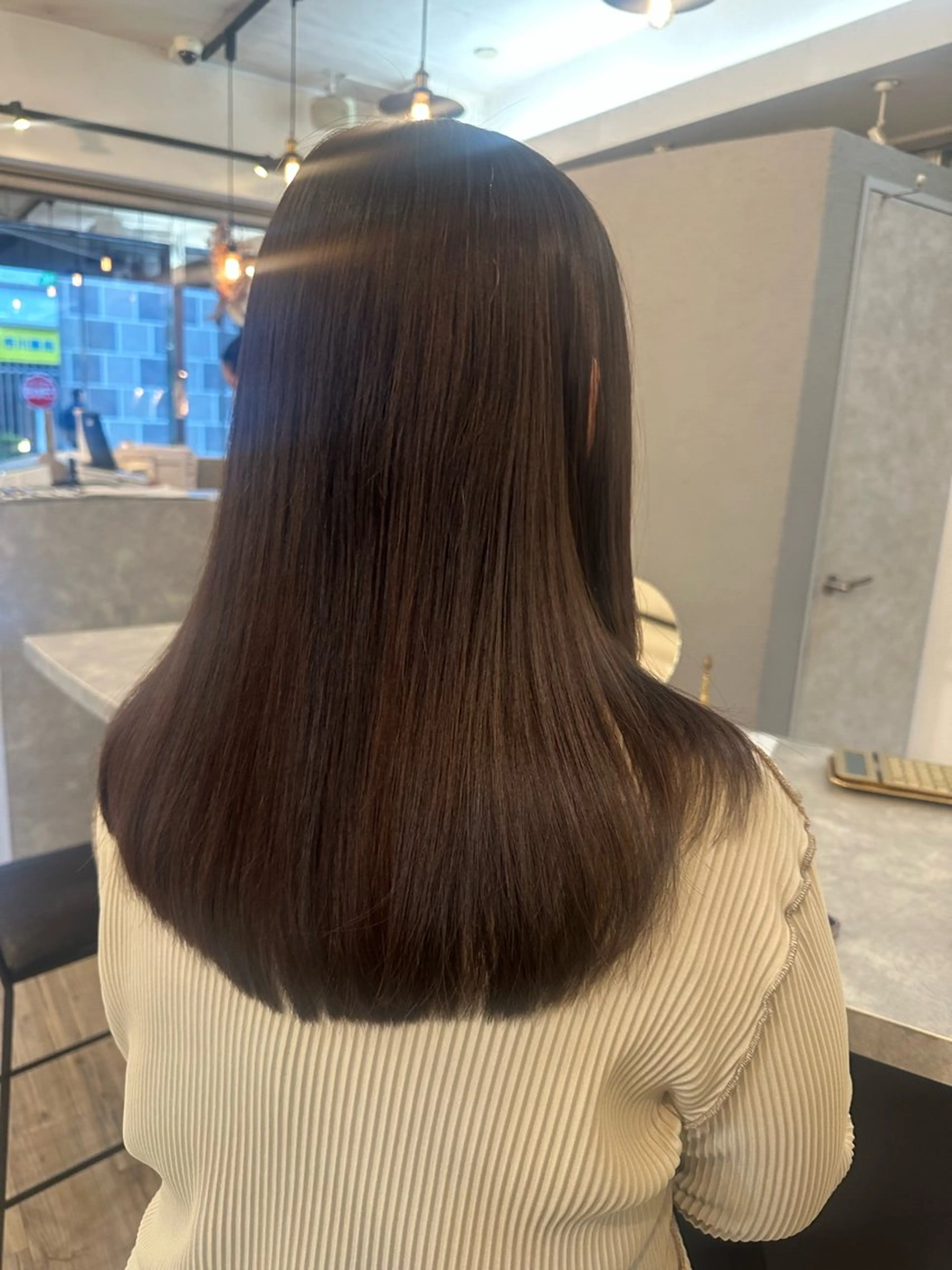 ロング 縮毛矯正 カット 縮毛矯正 トリートメント sato ayaka ｜透明感カラー🫧のヘアスタイル