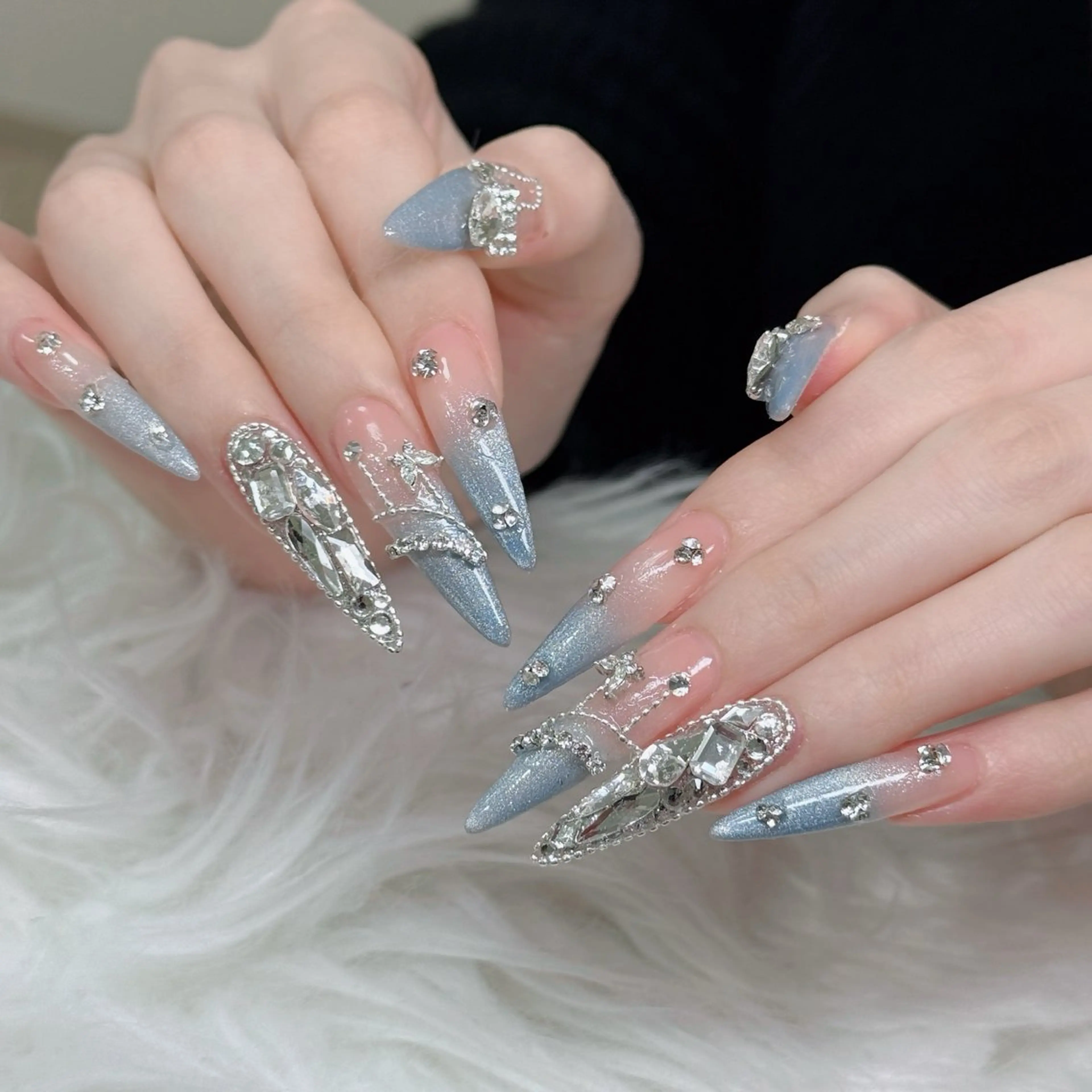 ネイル フットネイル フレンチネイル グラデーション 韓国ネイル ロングネイル ハンドネイル Hani Nail Salonのネイルデザイン