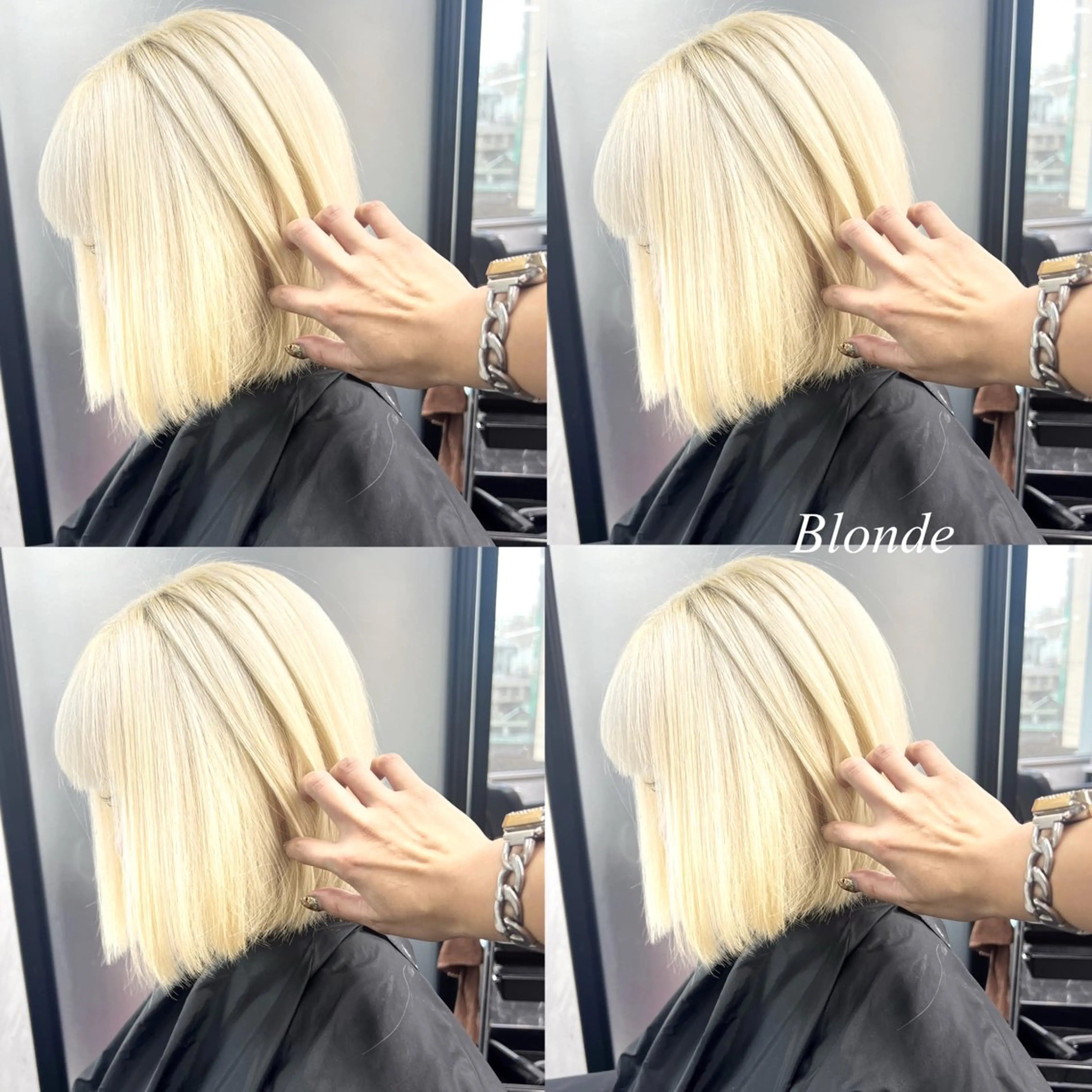 ショート カラー シールエクステ ハイトーンカラー エクステ ヘアカラー トリートメント シールエクステ特化 ハイトーン、NANAのヘアスタイル