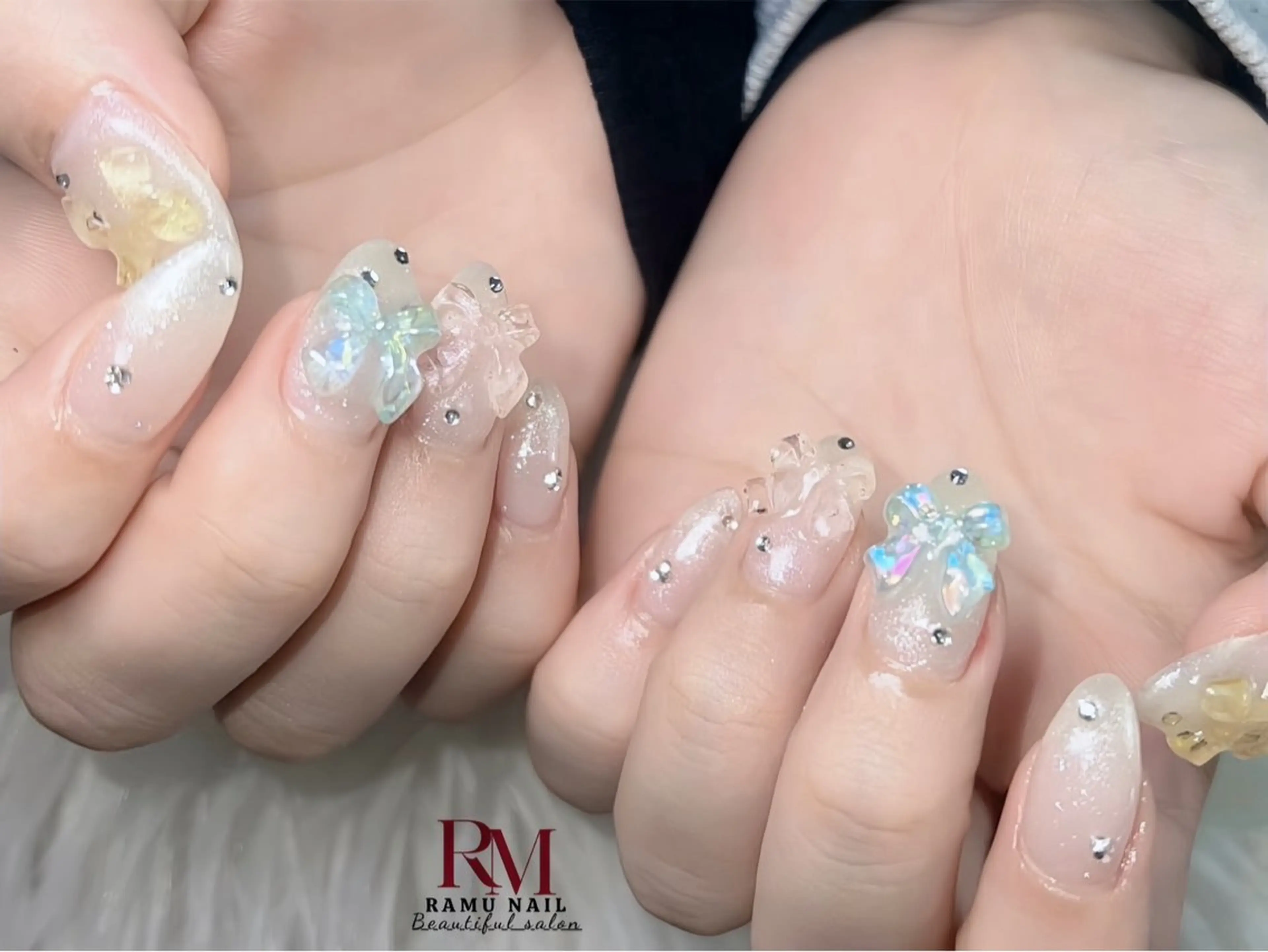 ネイル キラキラネイル マグネットネイル ミラーネイル ピンク 夏ネイル ハンドネイル RAMU Nail 恵比寿店のネイルデザイン