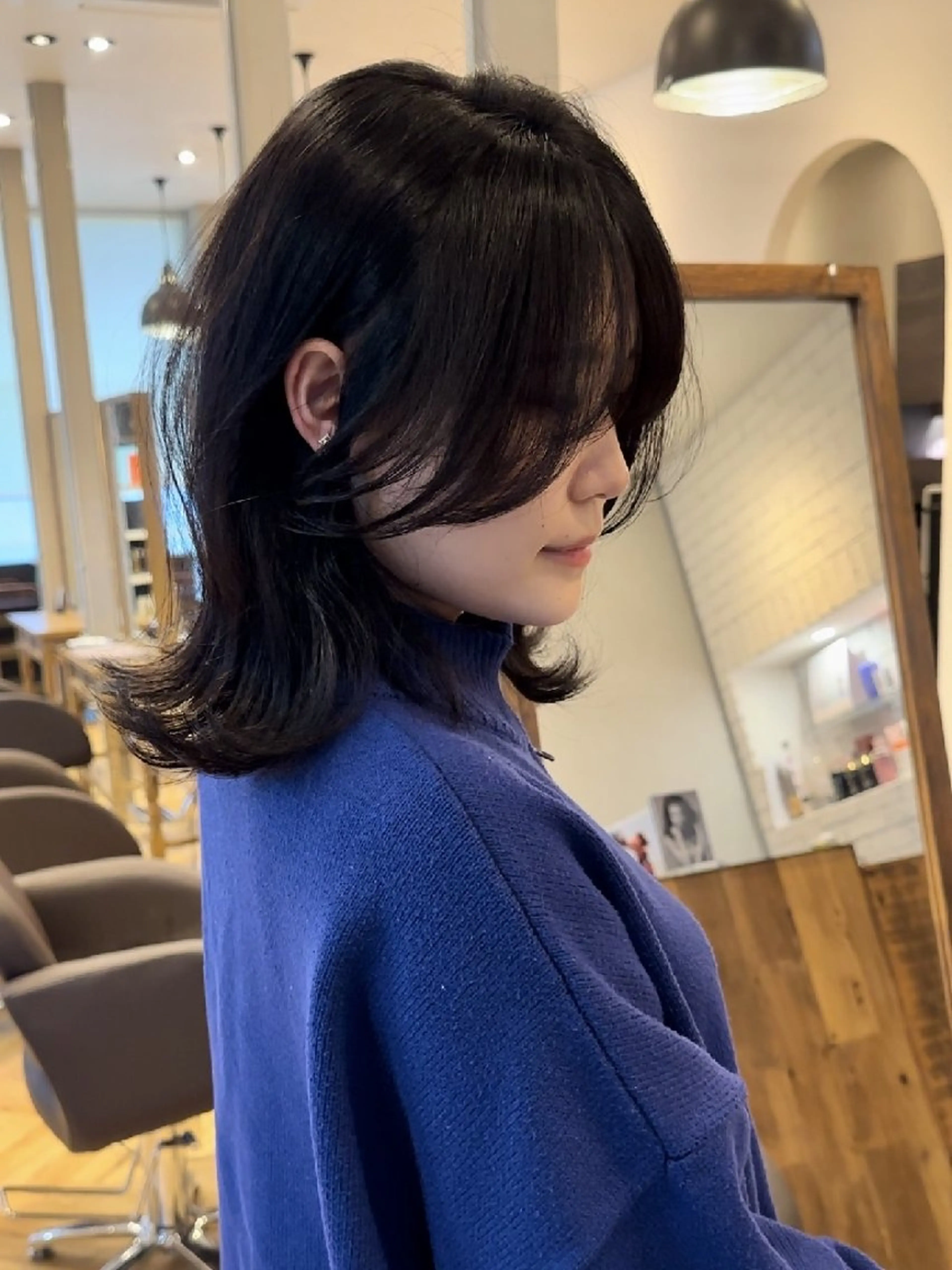 セミロング ヘアカラー トリートメント エスウォーク松井 俊男のヘアスタイル