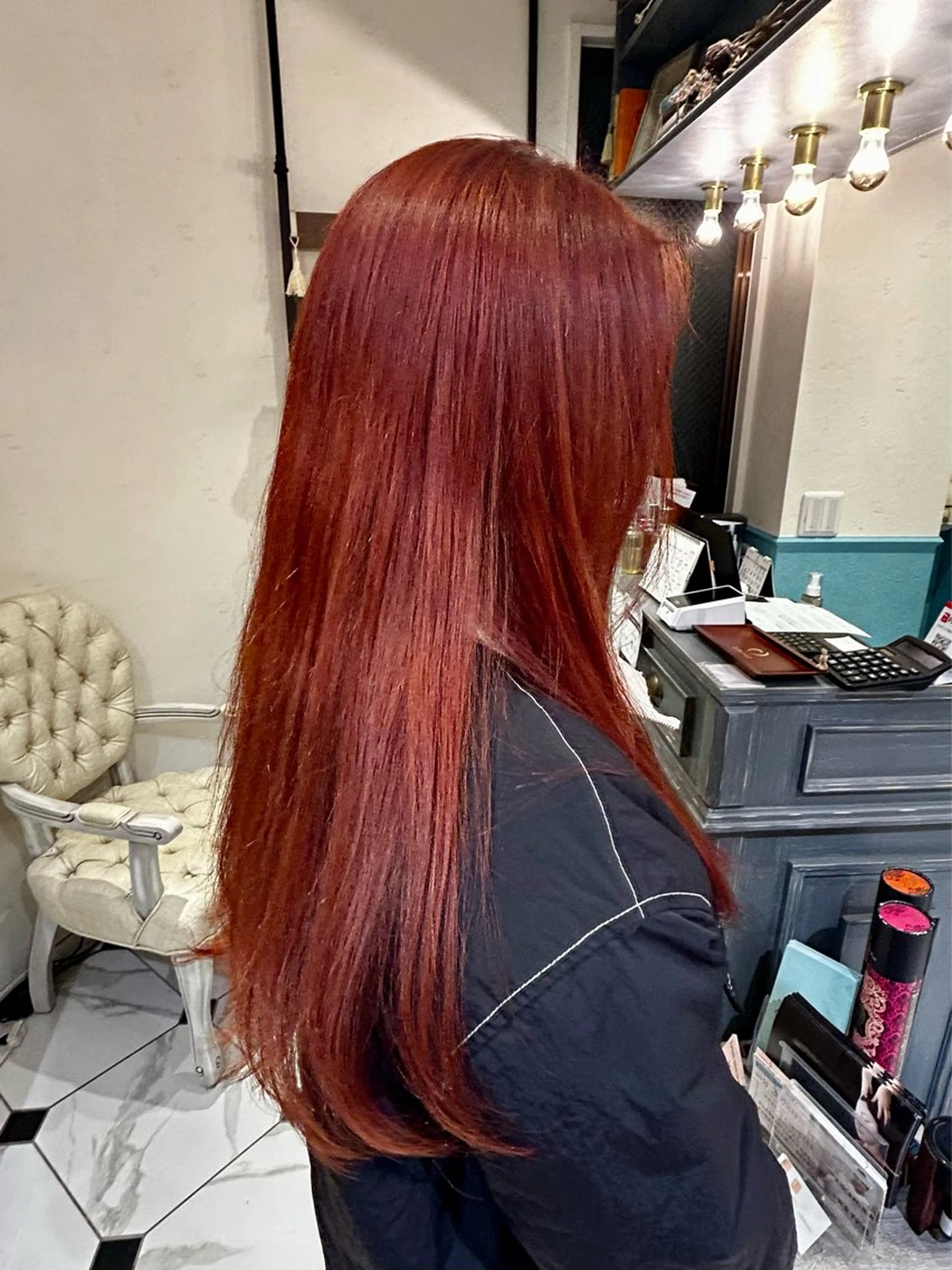 ロング カラー オレンジ ピンクカラー ヘアカラー 河野 穂香のヘアスタイル