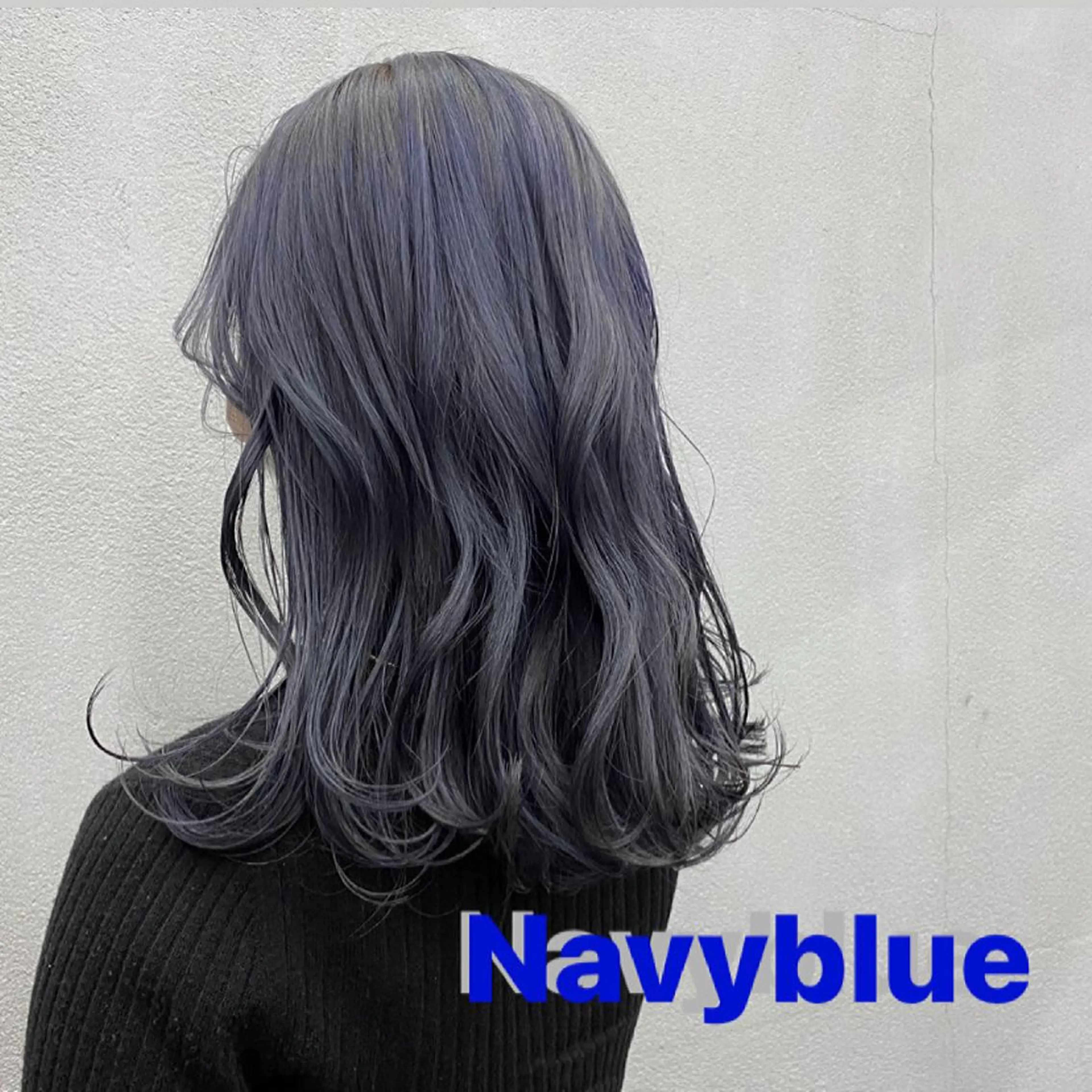 セミロング カラー ブルーカラー ネイビーカラー N/デザインカラー 🌿ナギのヘアスタイル
