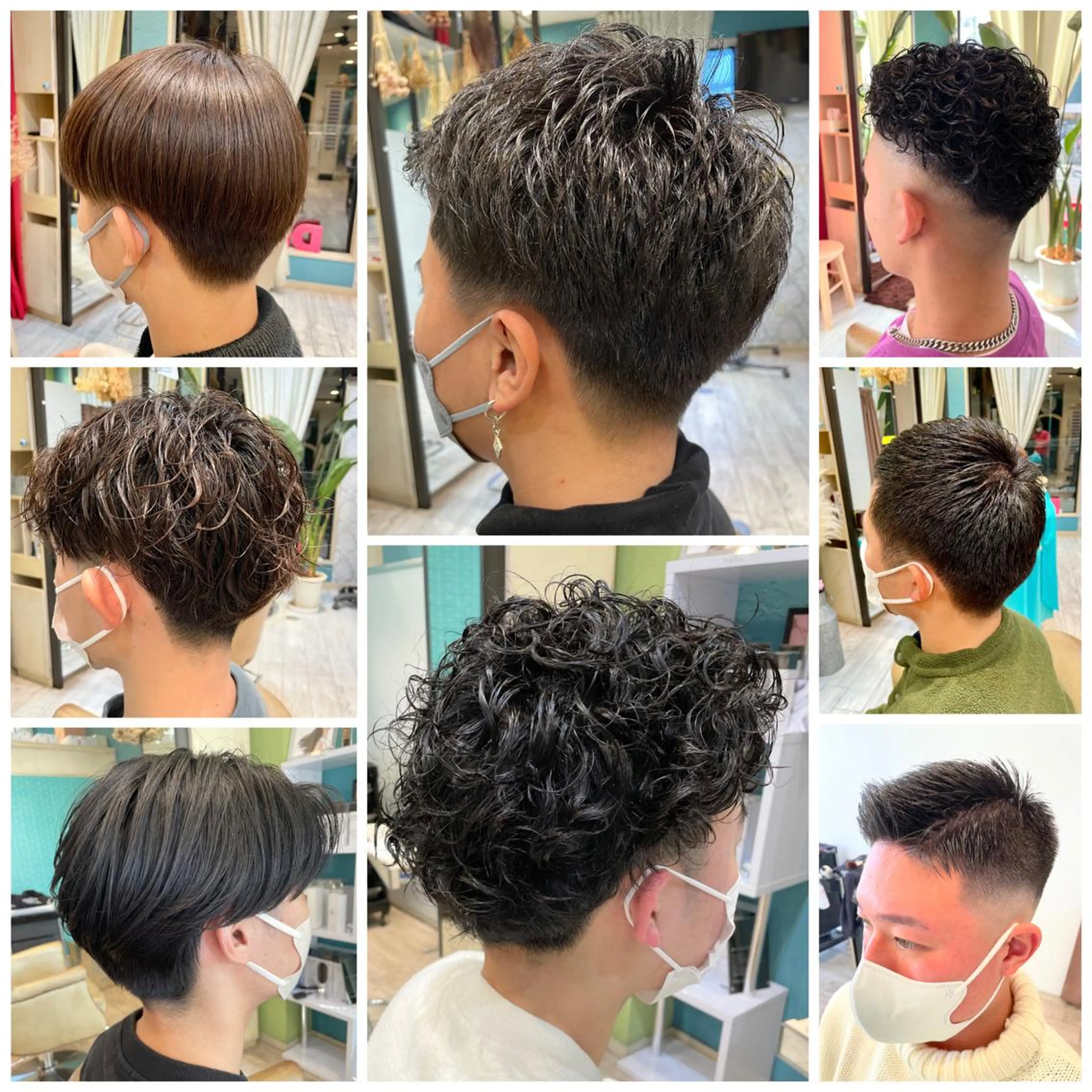 人気!波巻ツイスト&スパイラルetcパーマ+メンズカット ¥11300の写真