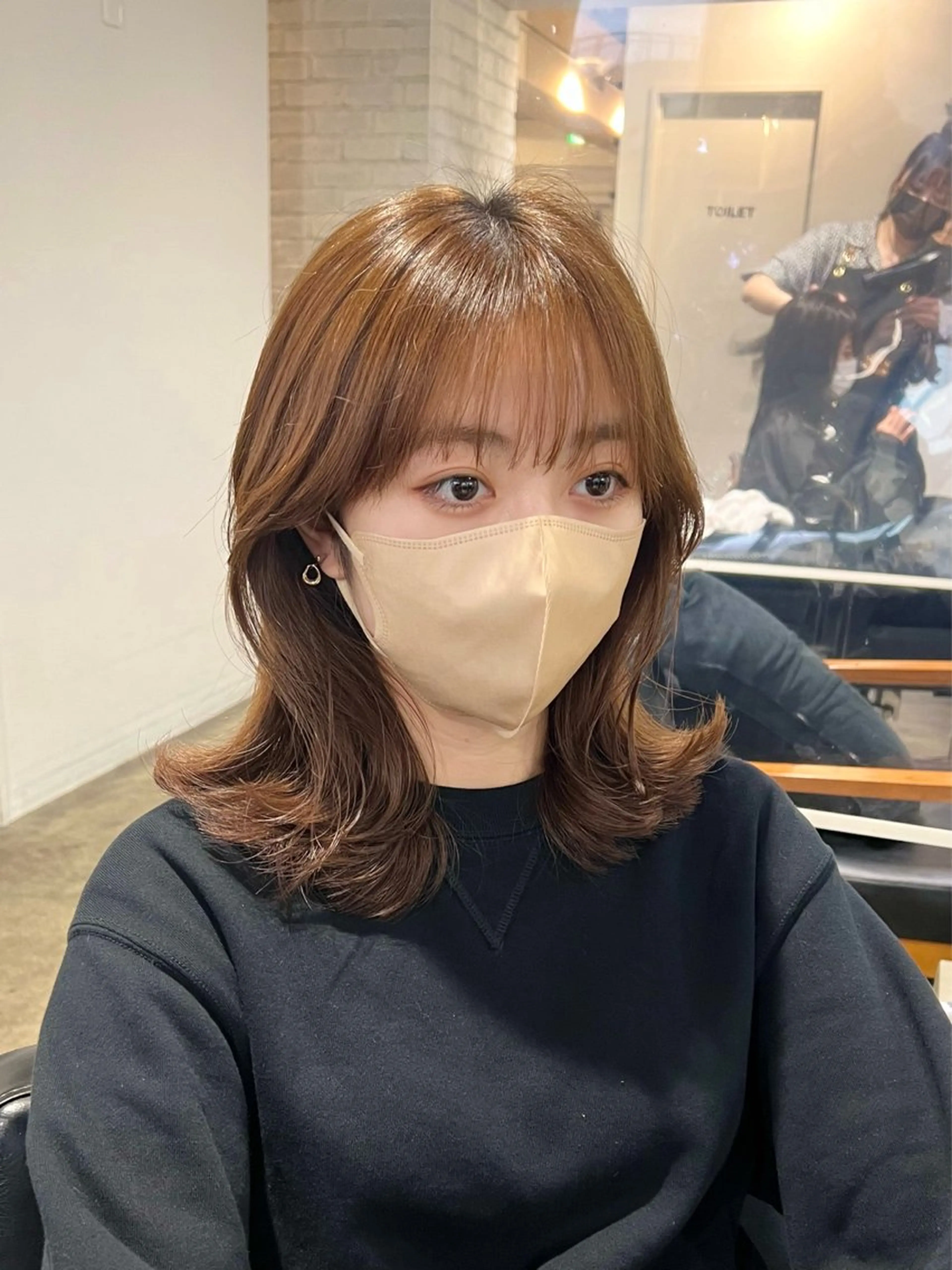 ミディアム くびれヘア カット ヘアカラー トリートメント 【韓国風くびれヘア】 joule小木曽輝のヘアスタイル