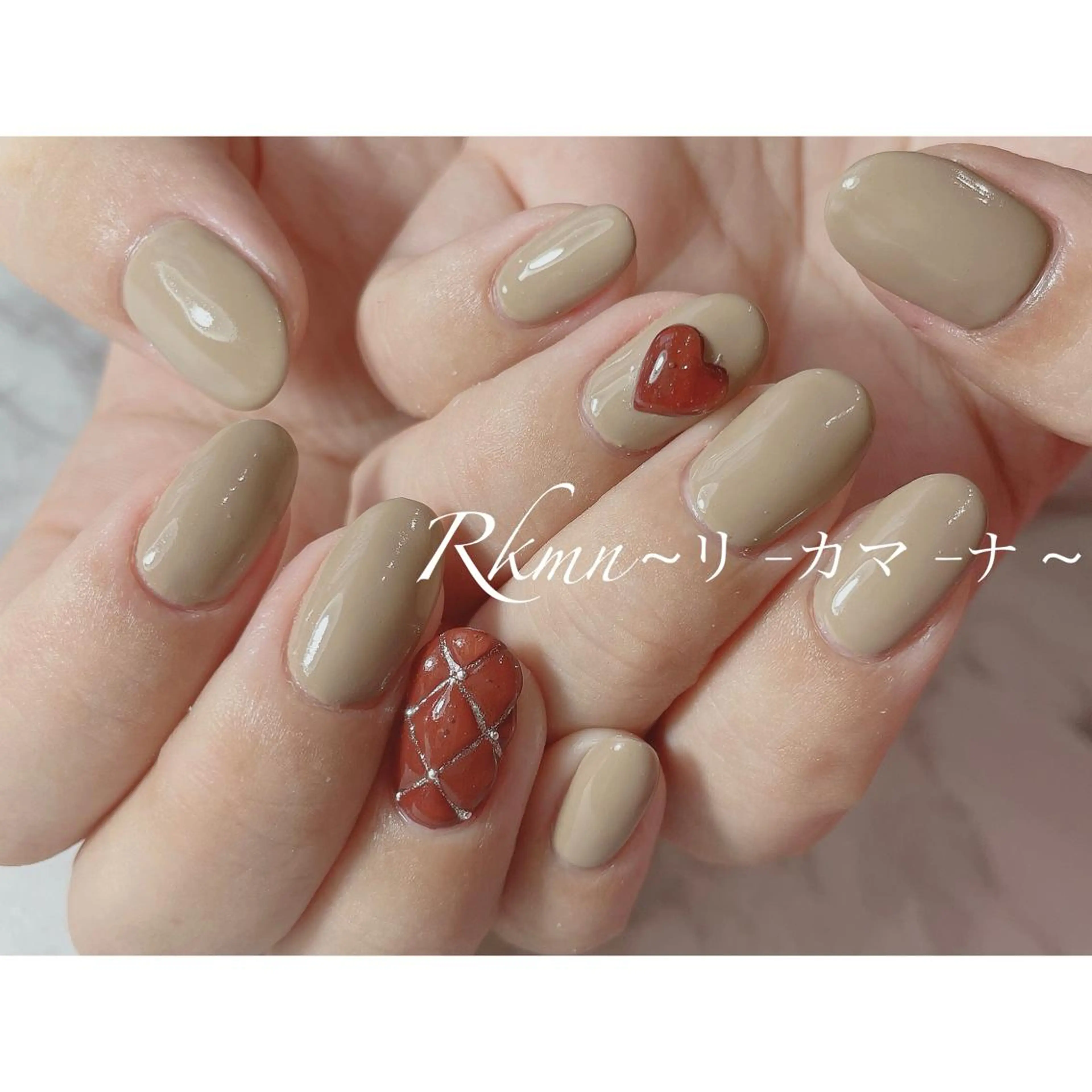 ネイル アートネイル ハート 春ネイル バレンタイン ハンドネイル フットネイル ハンドケア Rkmn ~リ-カマ-ナ~のネイルデザイン