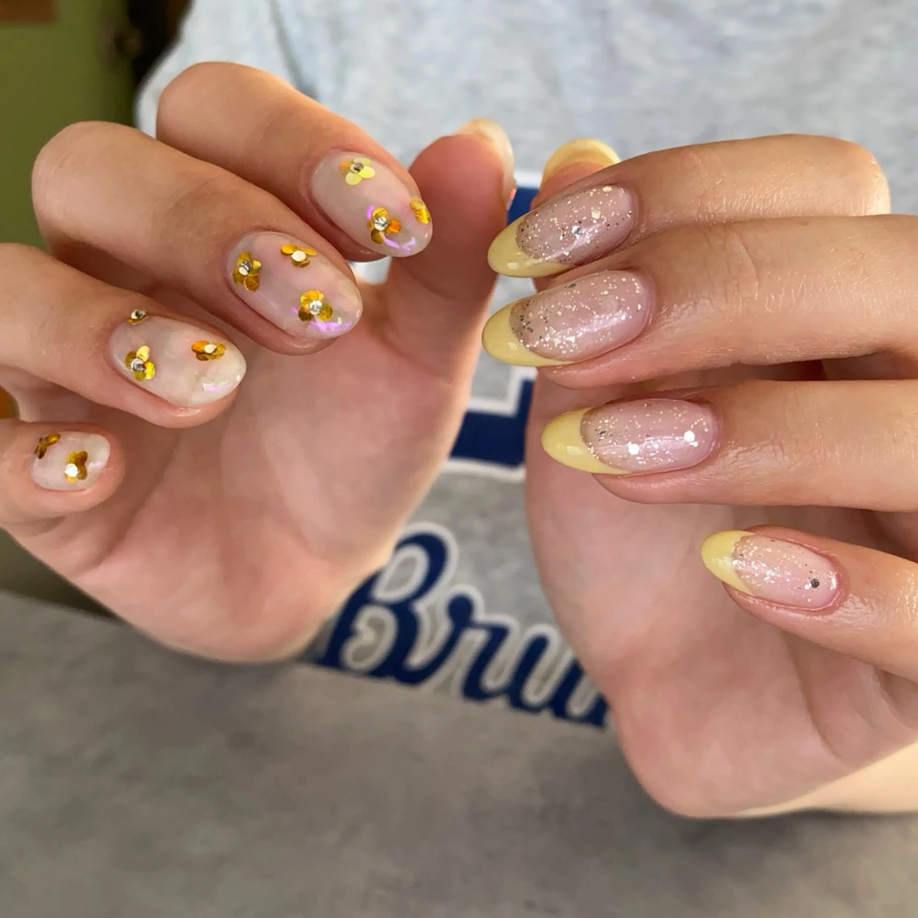 ネイル オーロラネイル フレンチネイル ホログラムネイル キラキラネイル 韓国ネイル nail salon maniのネイルデザイン