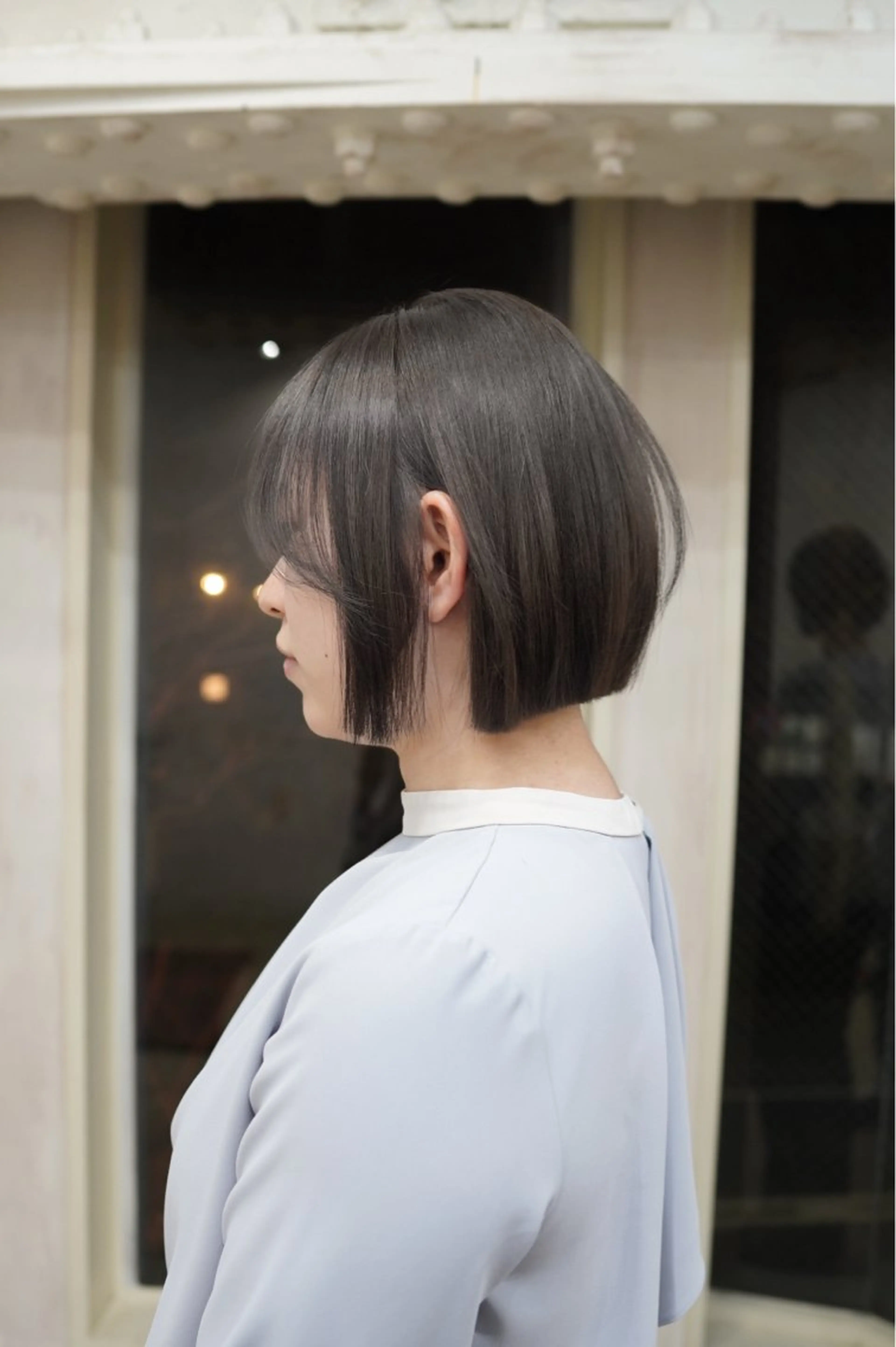 ショート カラー グレージュ ボブ カット ヘアカラー レイヤーカット/ 艶カラー/みらいのヘアスタイル