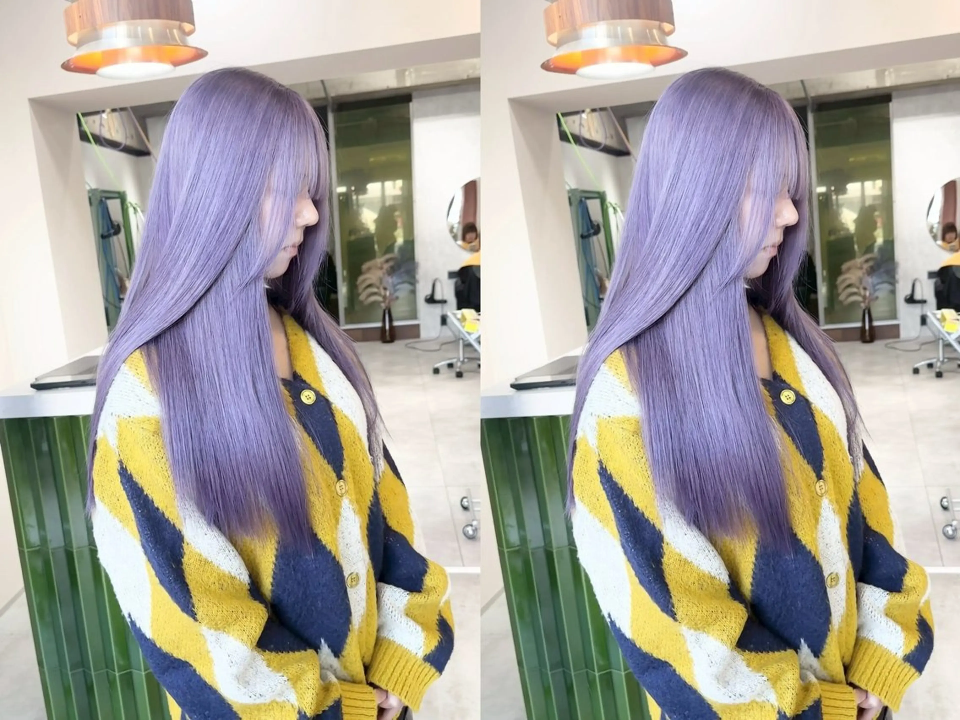 ロング カラー ラベンダーカラー ホワイトカラー/梅田 デザインカラー/しんのヘアスタイル