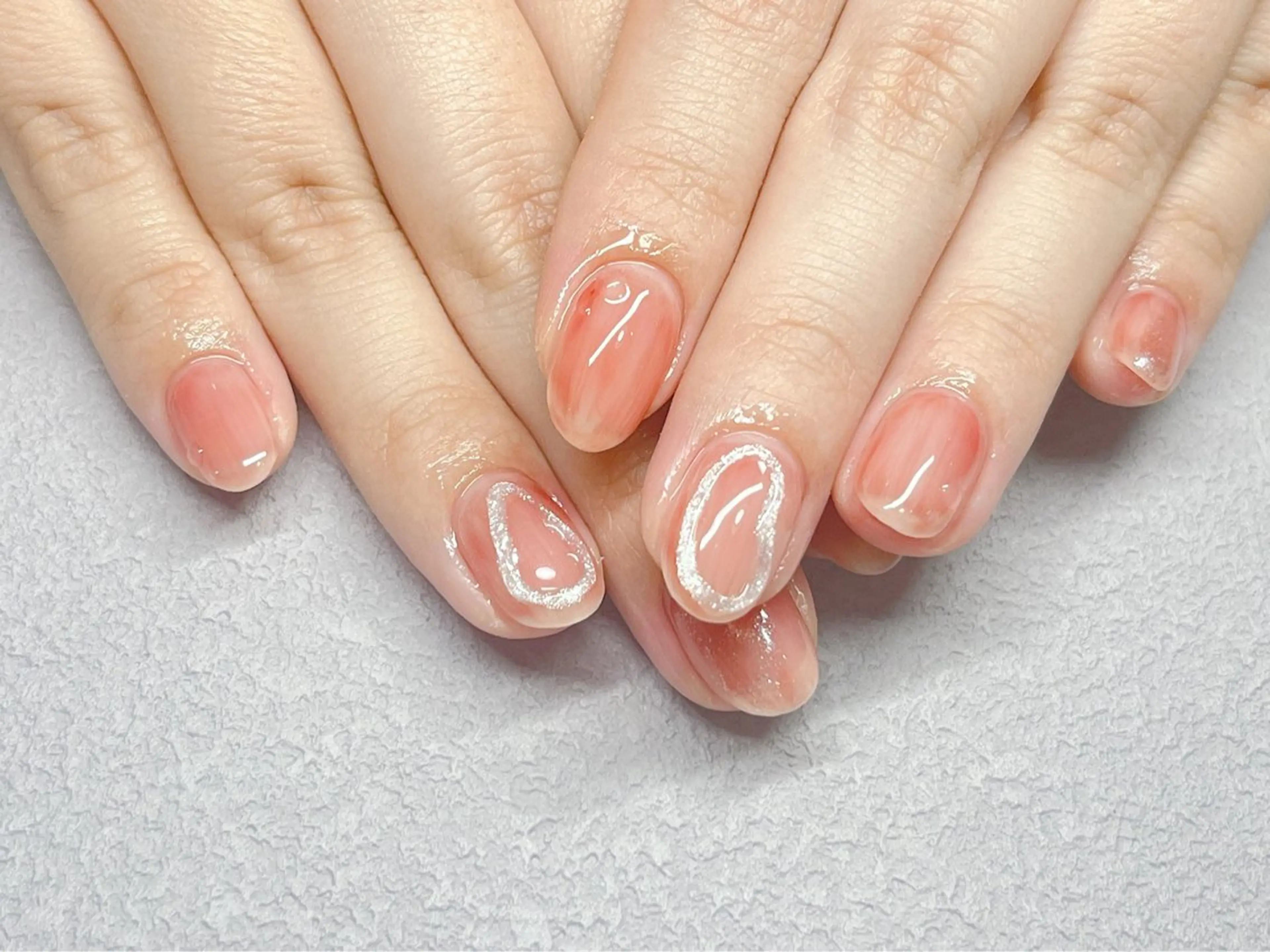 ネイル ジェルネイル マグネットネイル ニュアンスネイル オフィスネイル パラジェル ネイルサロン パールのネイルデザイン