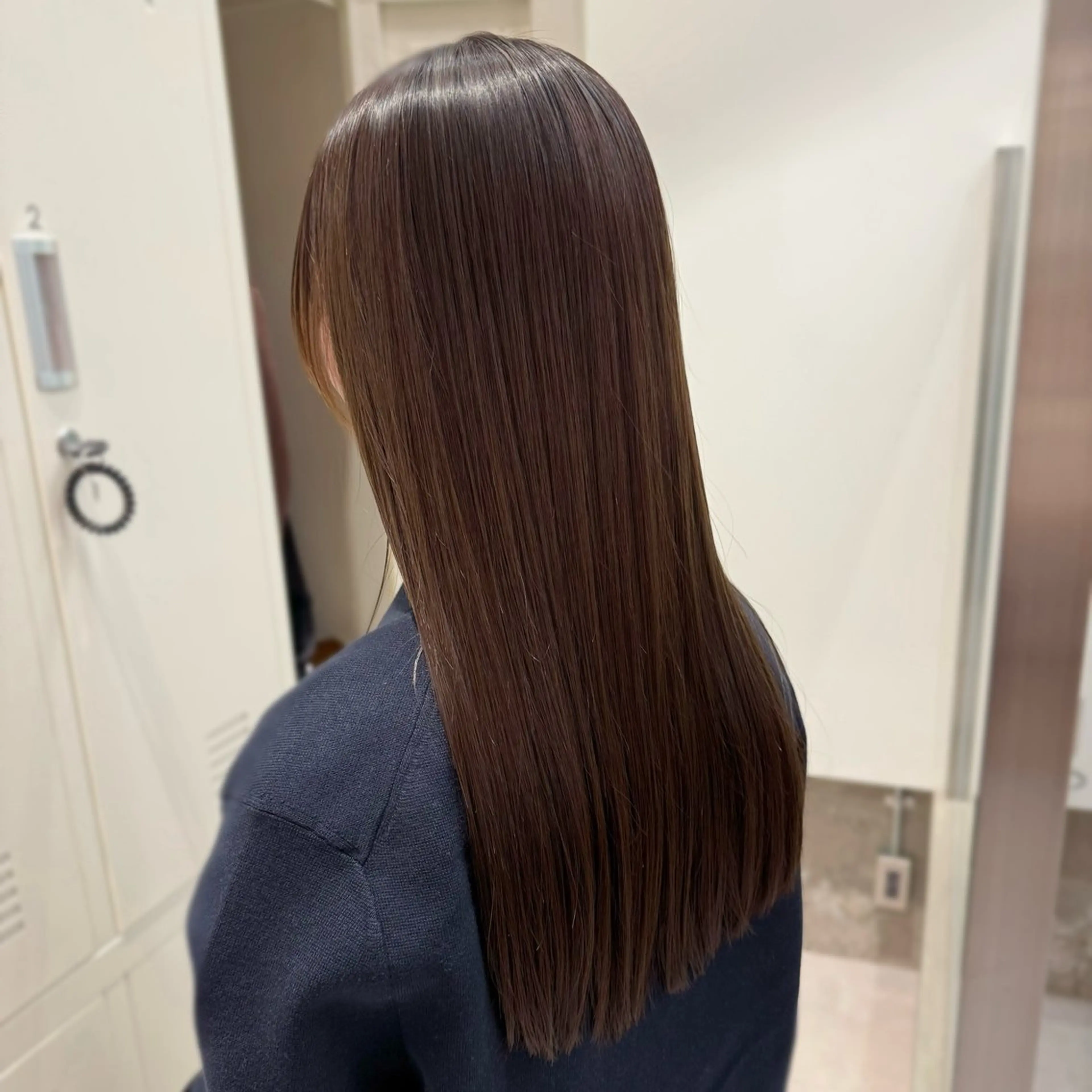 ミディアム パーマ 縮毛矯正+モテカラー 🎀✨MIHOのヘアスタイル
