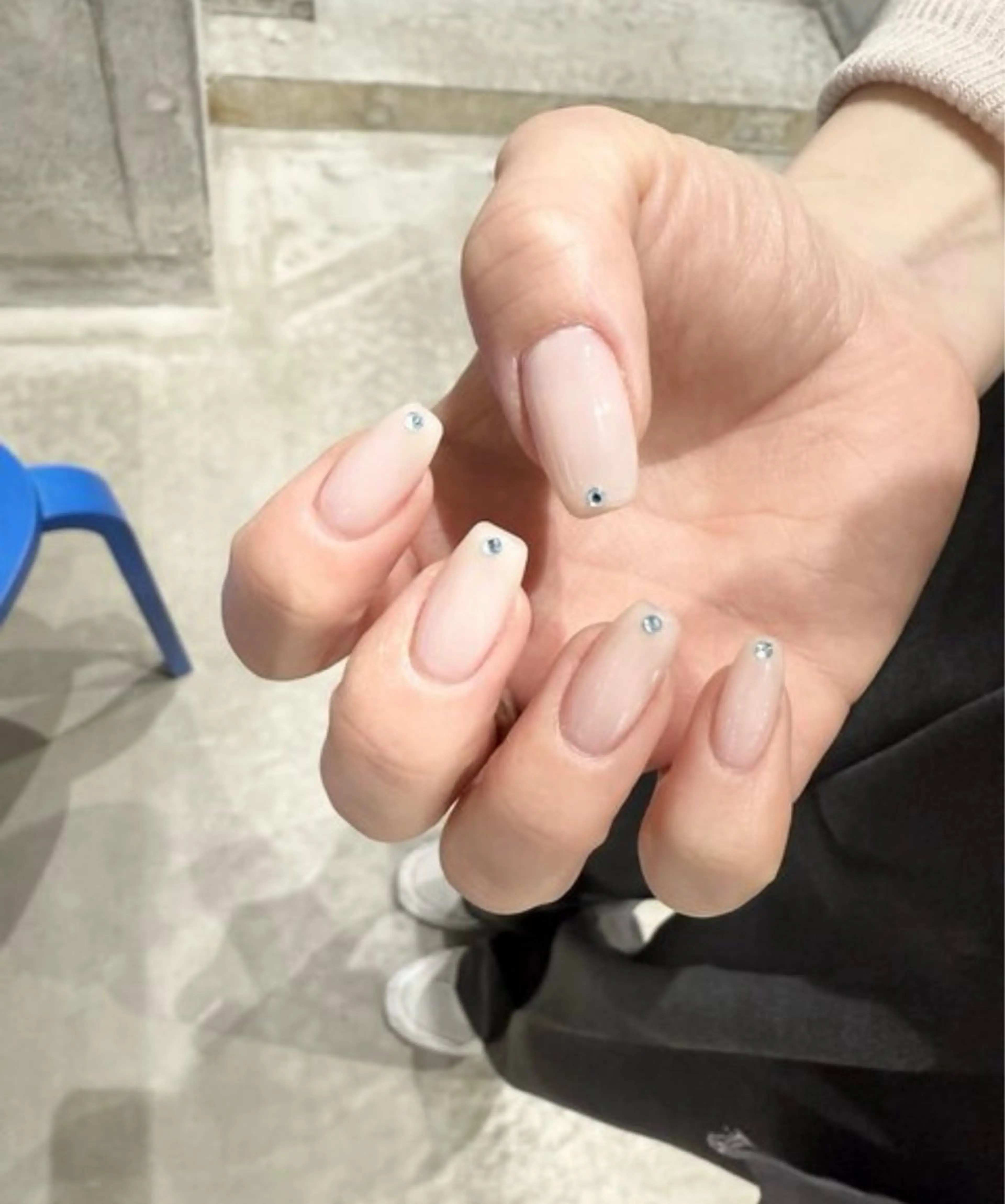 透明感ワンカラー+小さめ上品パーツ(オフなし)の写真