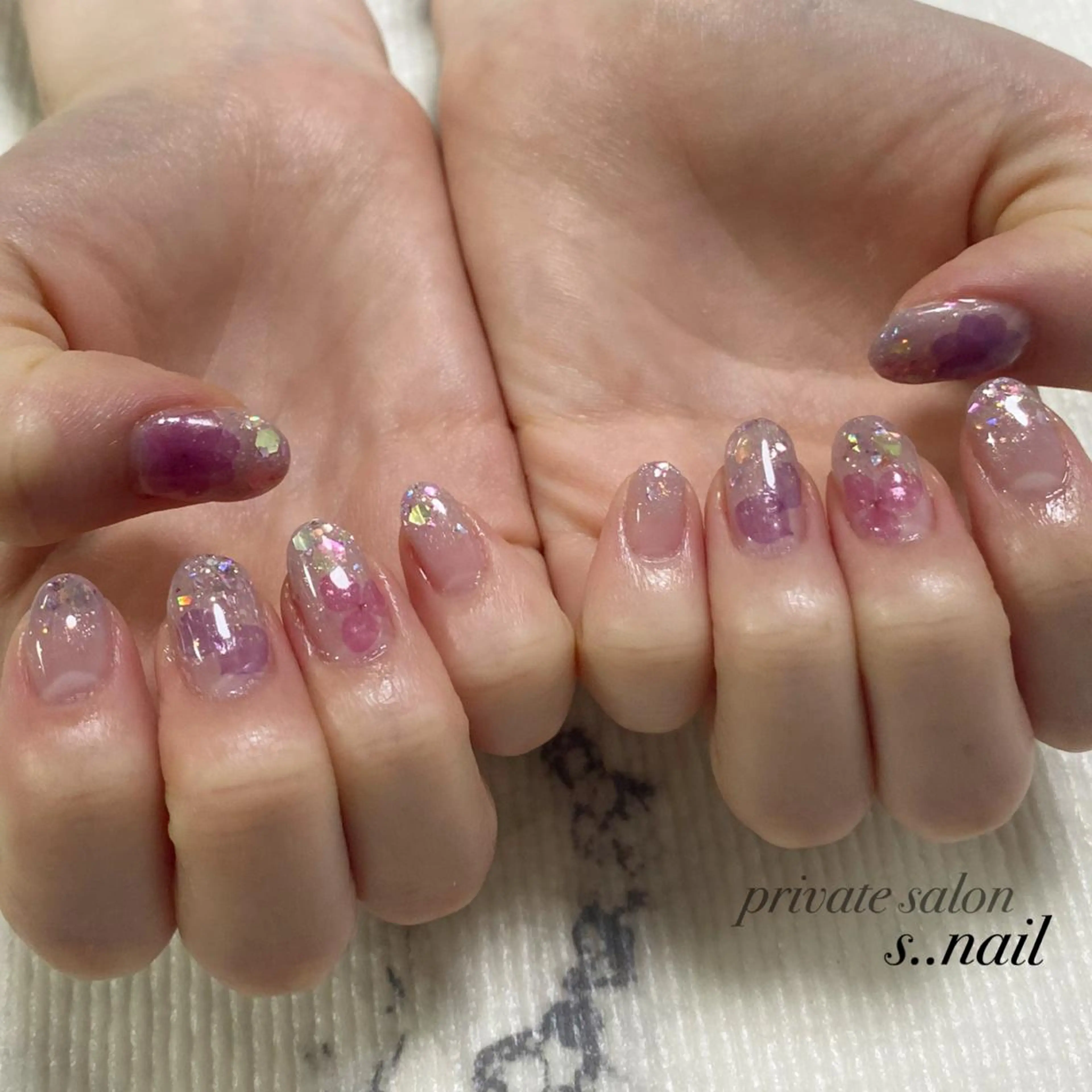 ネイル ラメ(グリッター) パープル ハンドネイル フットネイル s..nail / MORITAのネイルデザイン