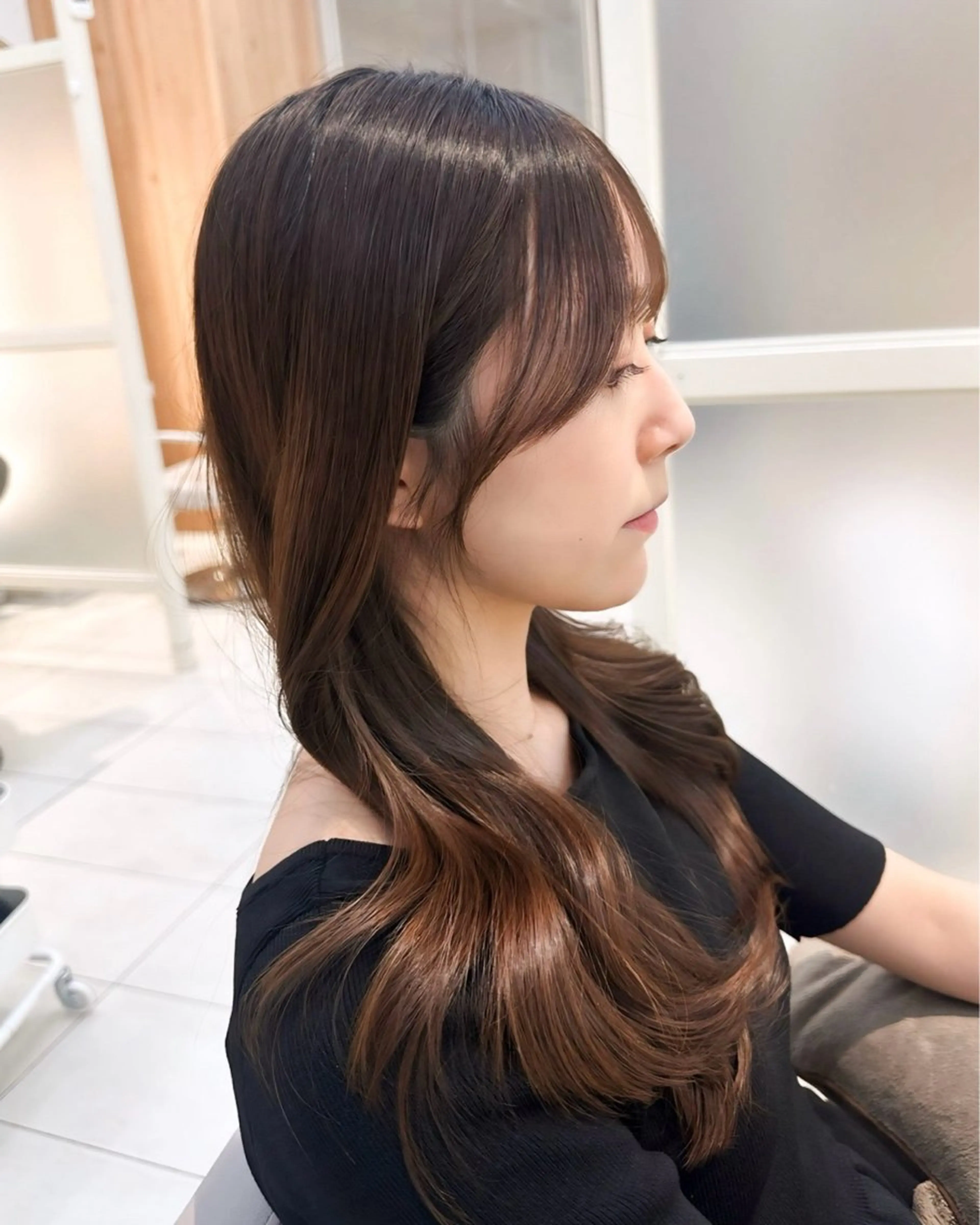 セミロング カラー カット ヘアカラー トリートメント 顔周り特化/韓国ヘア /レイヤー/吉野幸大のヘアスタイル