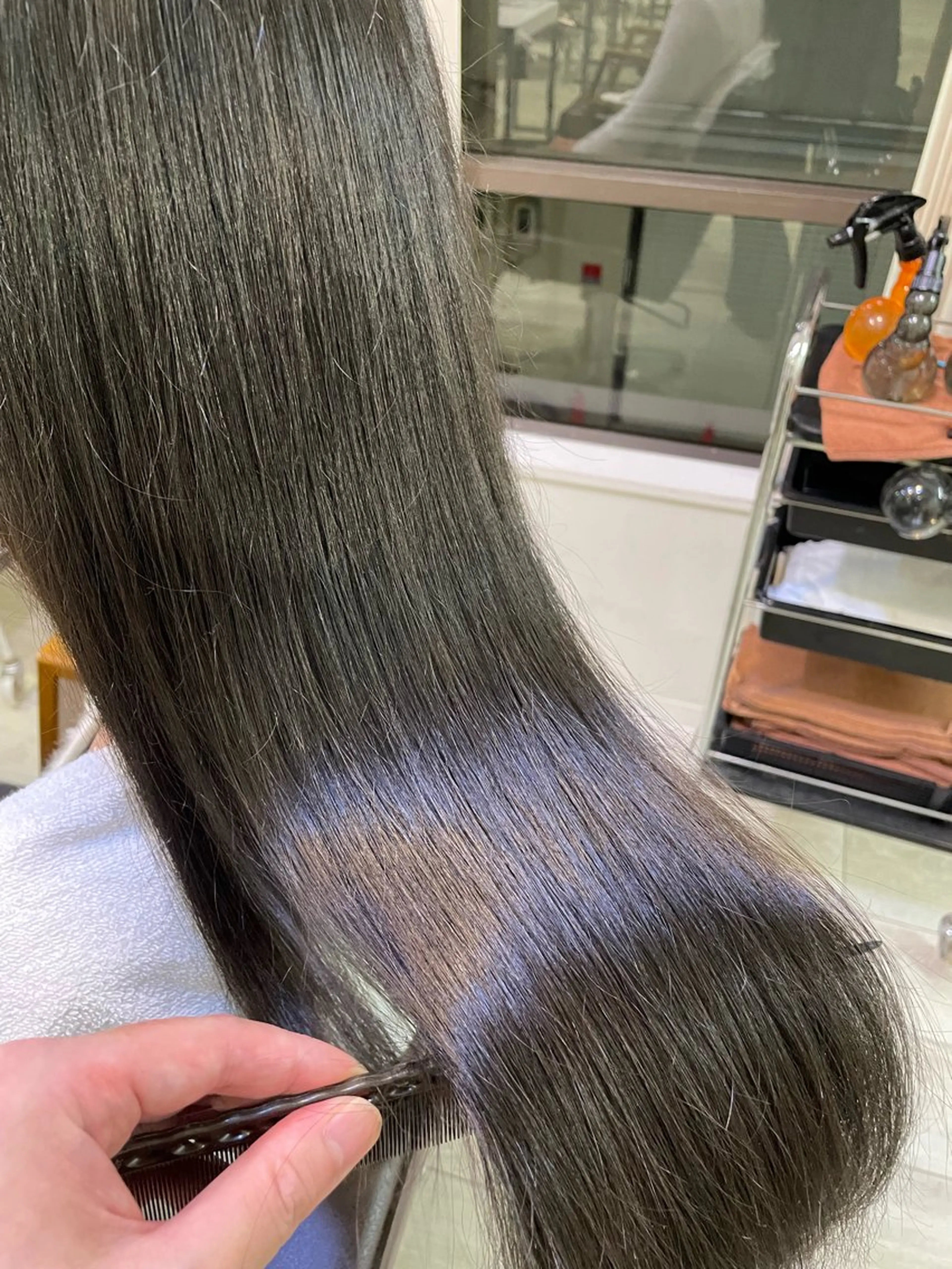 ロング カラー 黒髪 ブルーカラー ブルーブラック ハイトーン/心斎橋 🌙イツキのヘアスタイル