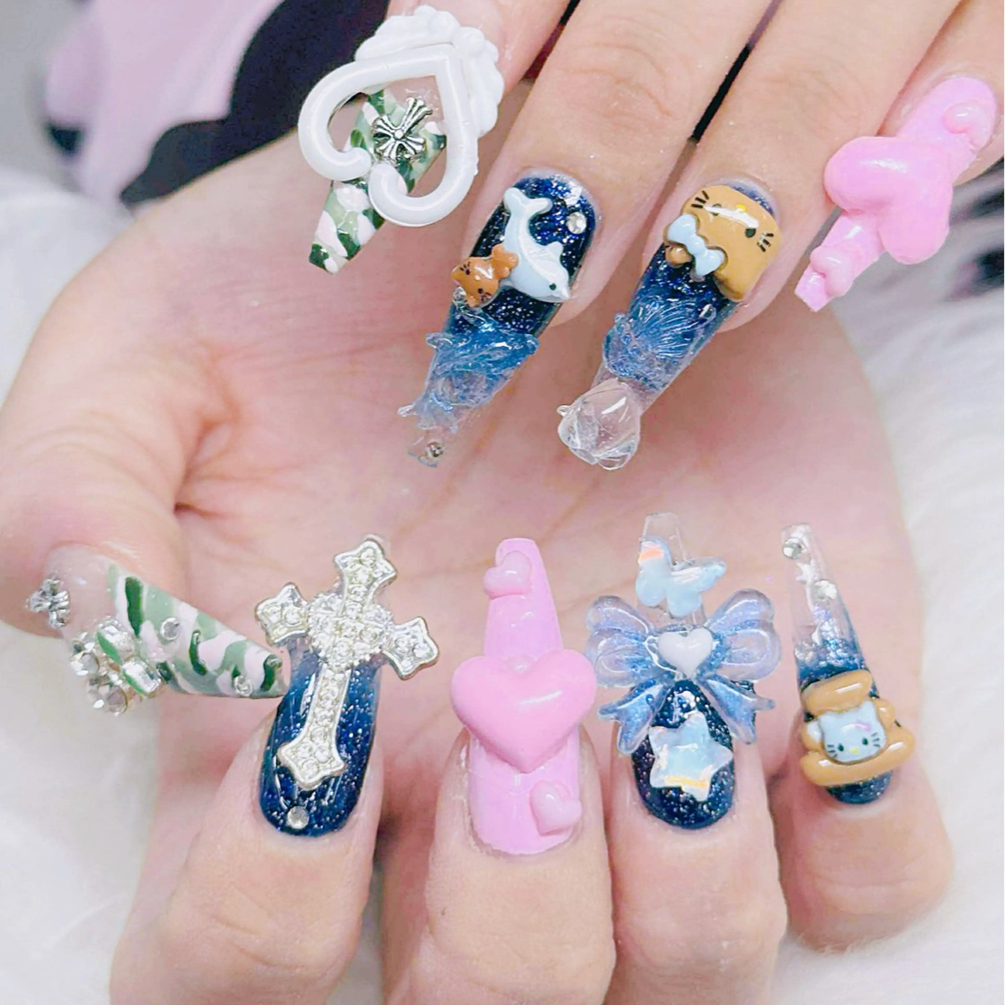 ネイル チークネイル 長さ出し フラッシュネイル フレンチネイル グラデーション ハンドネイル AN NAIL SALONのネイルデザイン