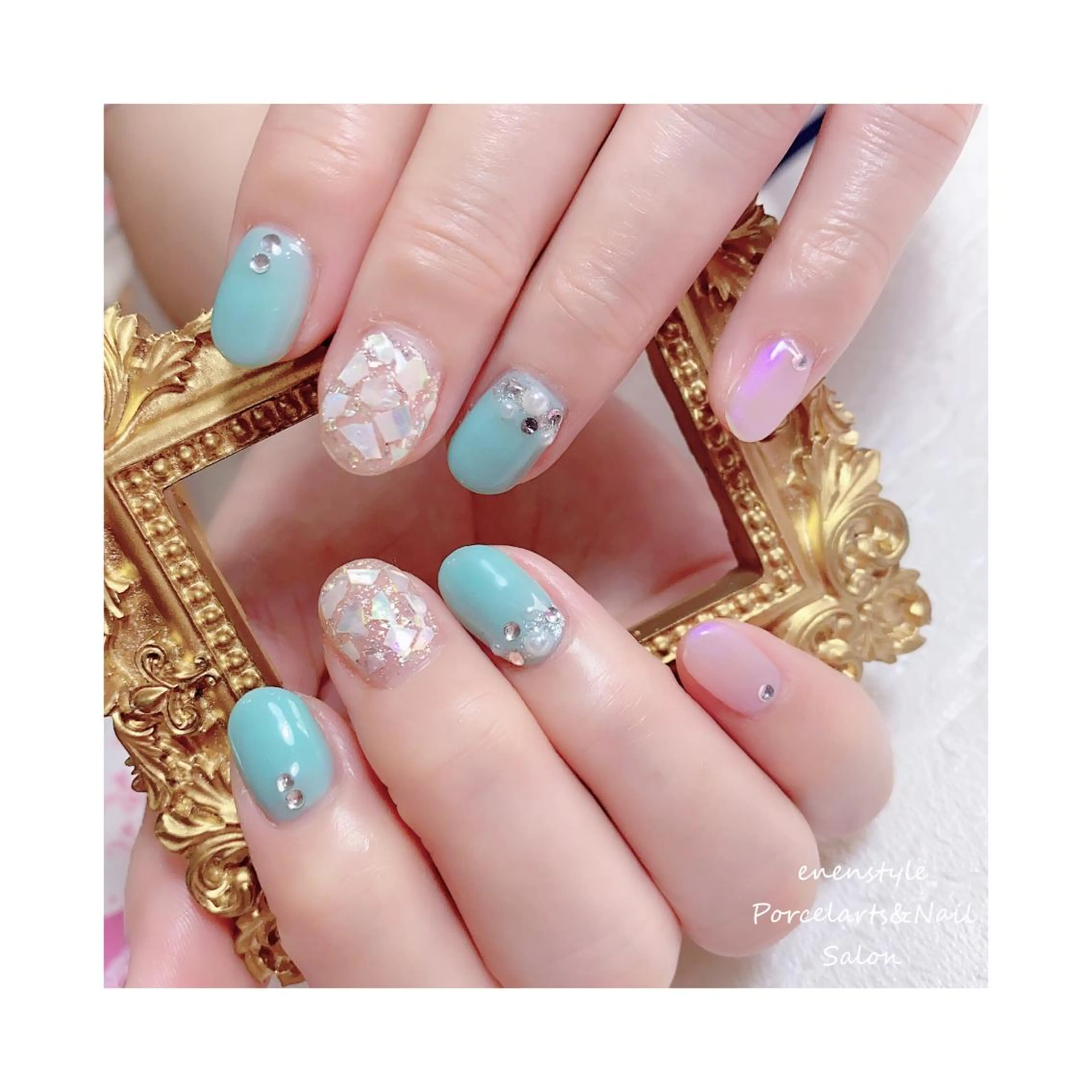 ミディアム ネイル ハンドネイル 👑enen style👑のネイルデザイン