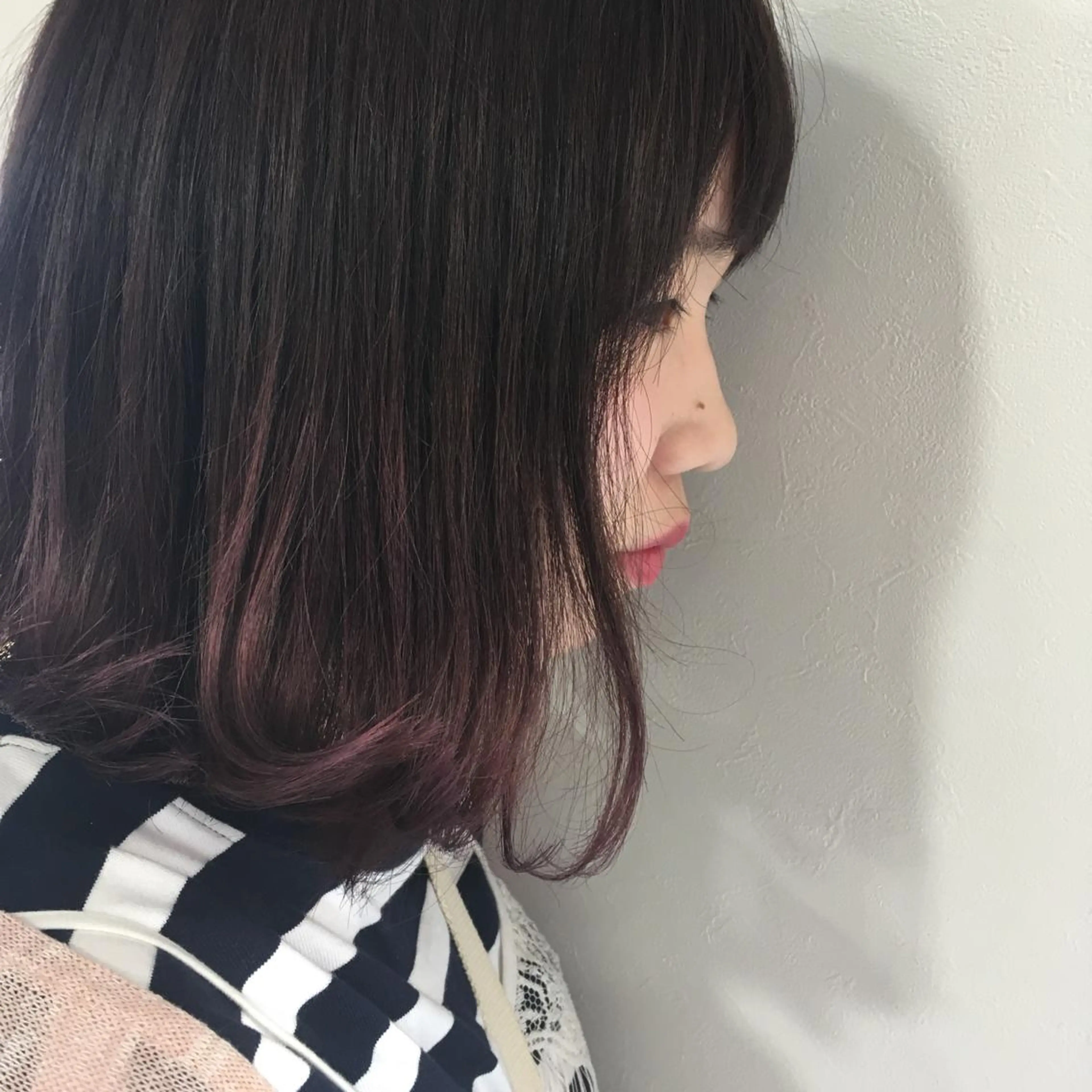 ミディアム カラー 福島 純子のヘアスタイル