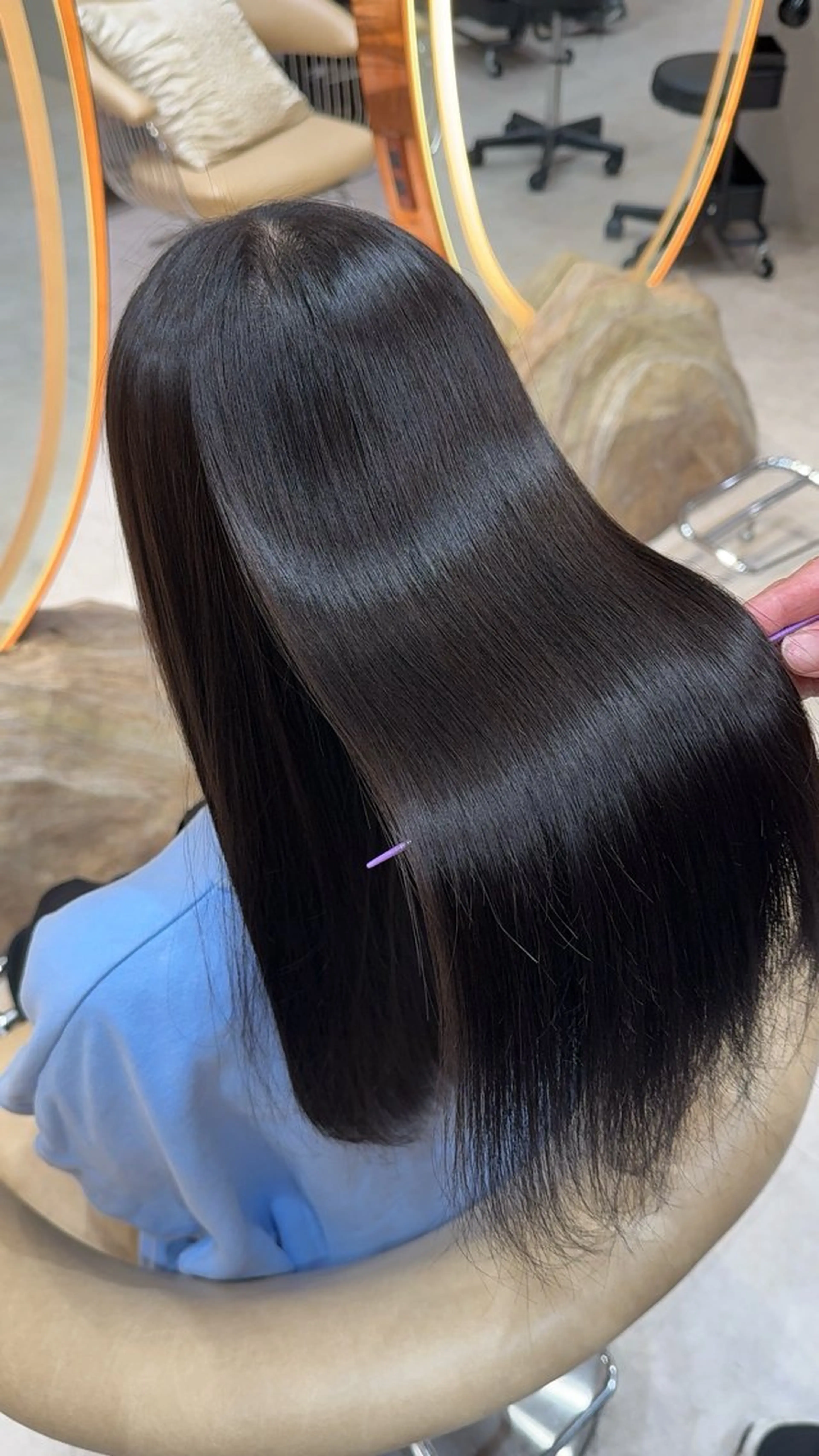 ロング カラー カット ヘアカラー 縮毛矯正 レイヤー❣️縮毛矯 川村利幸のヘアスタイル