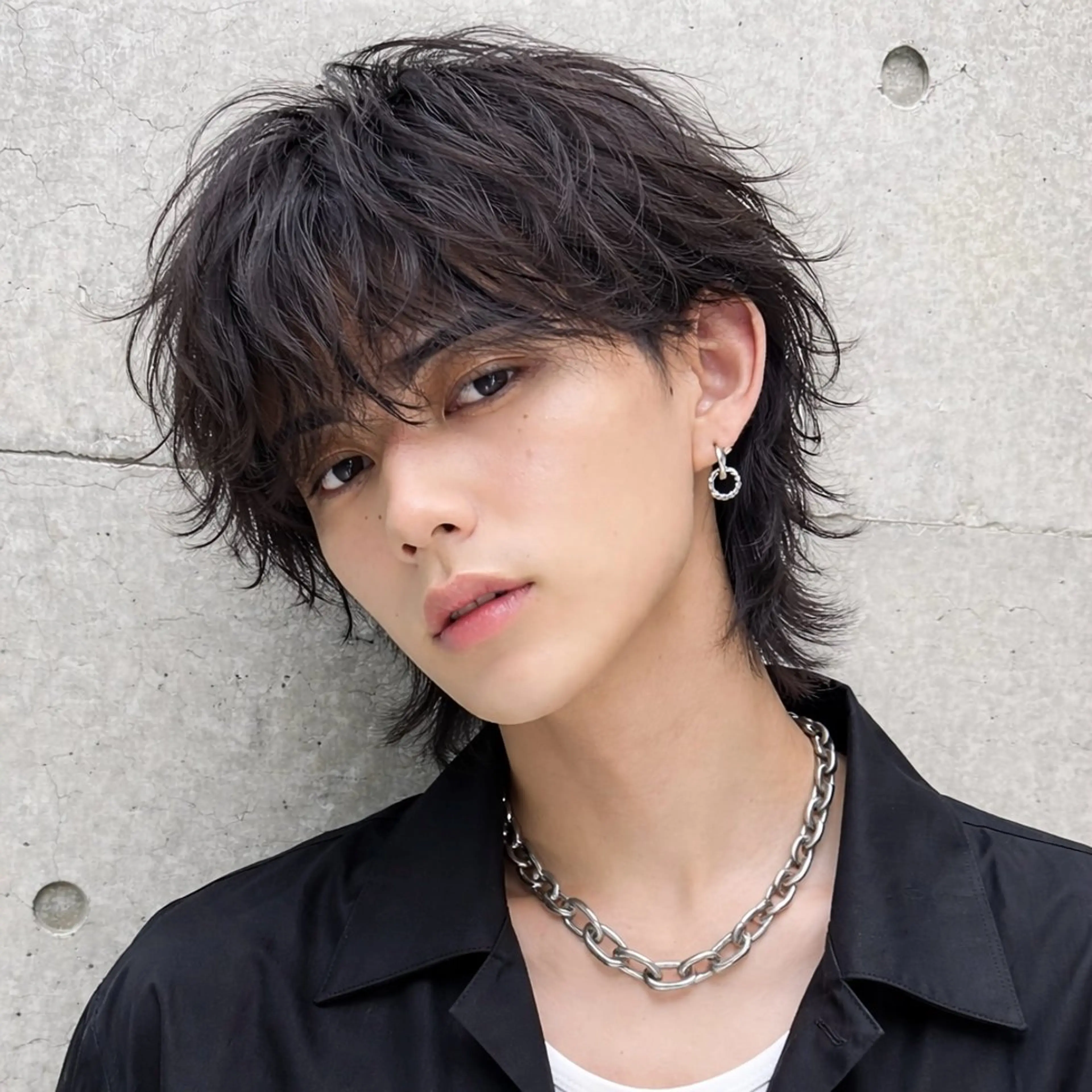 メンズ カット パーマ シャドウ/フェザー ニュアンスヘアメンズのヘアスタイル