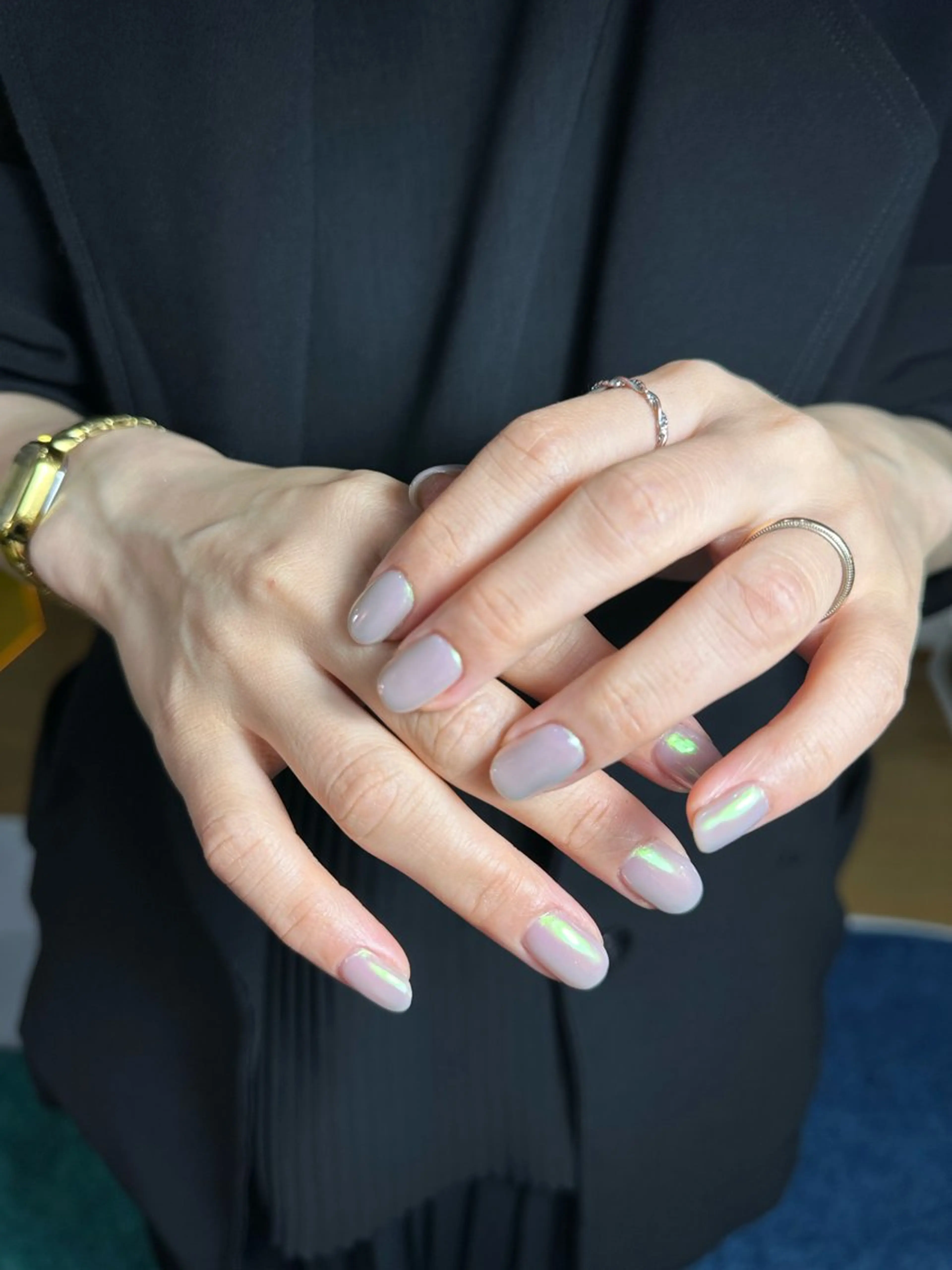 ネイル ミラーネイル ワンカラーネイル LMN Rei🐰ᩚのネイルデザイン