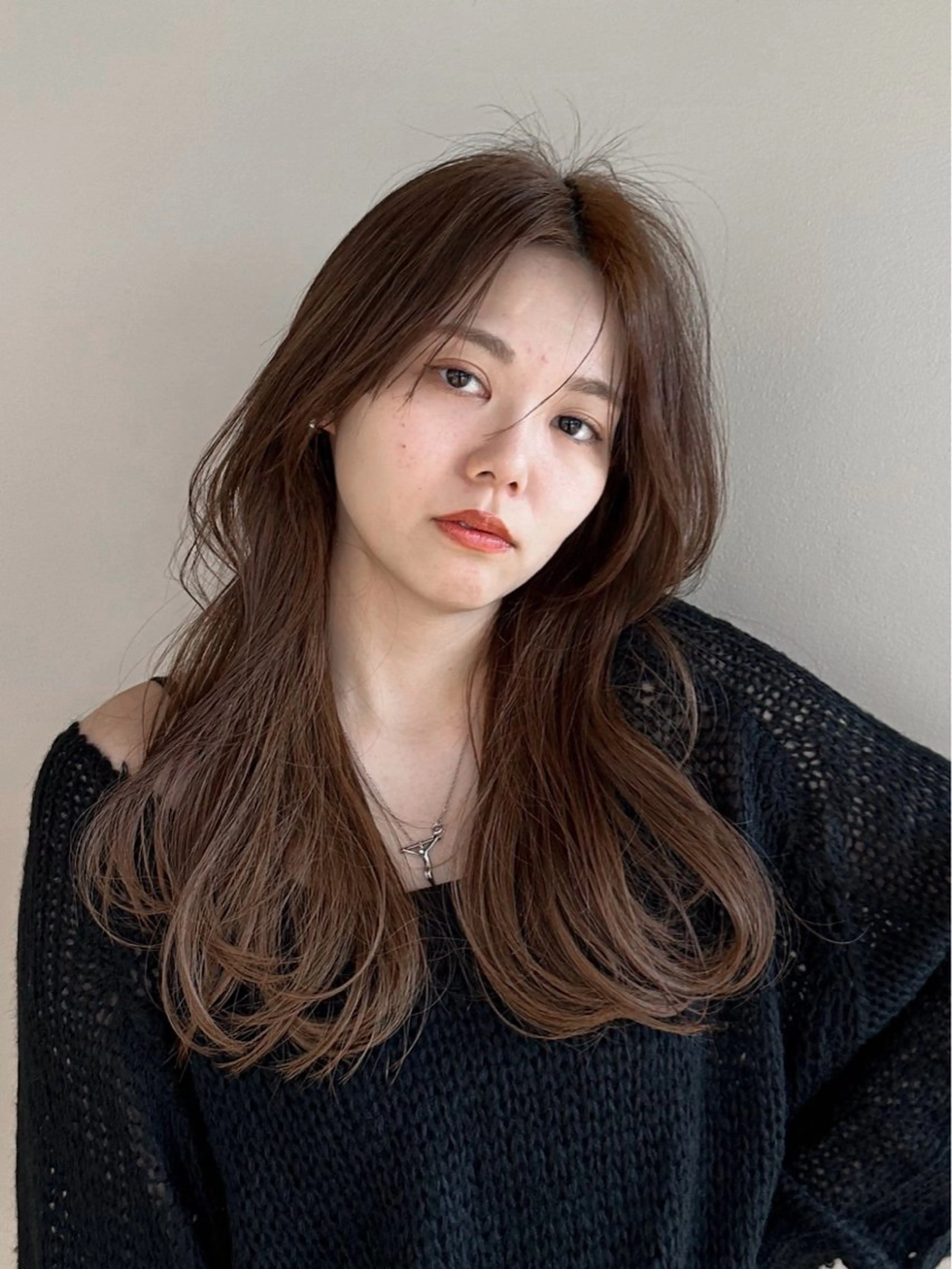 ロング カット ヘアカラー トリートメント レイヤー/顔周り カット/松岡 祥利のヘアスタイル