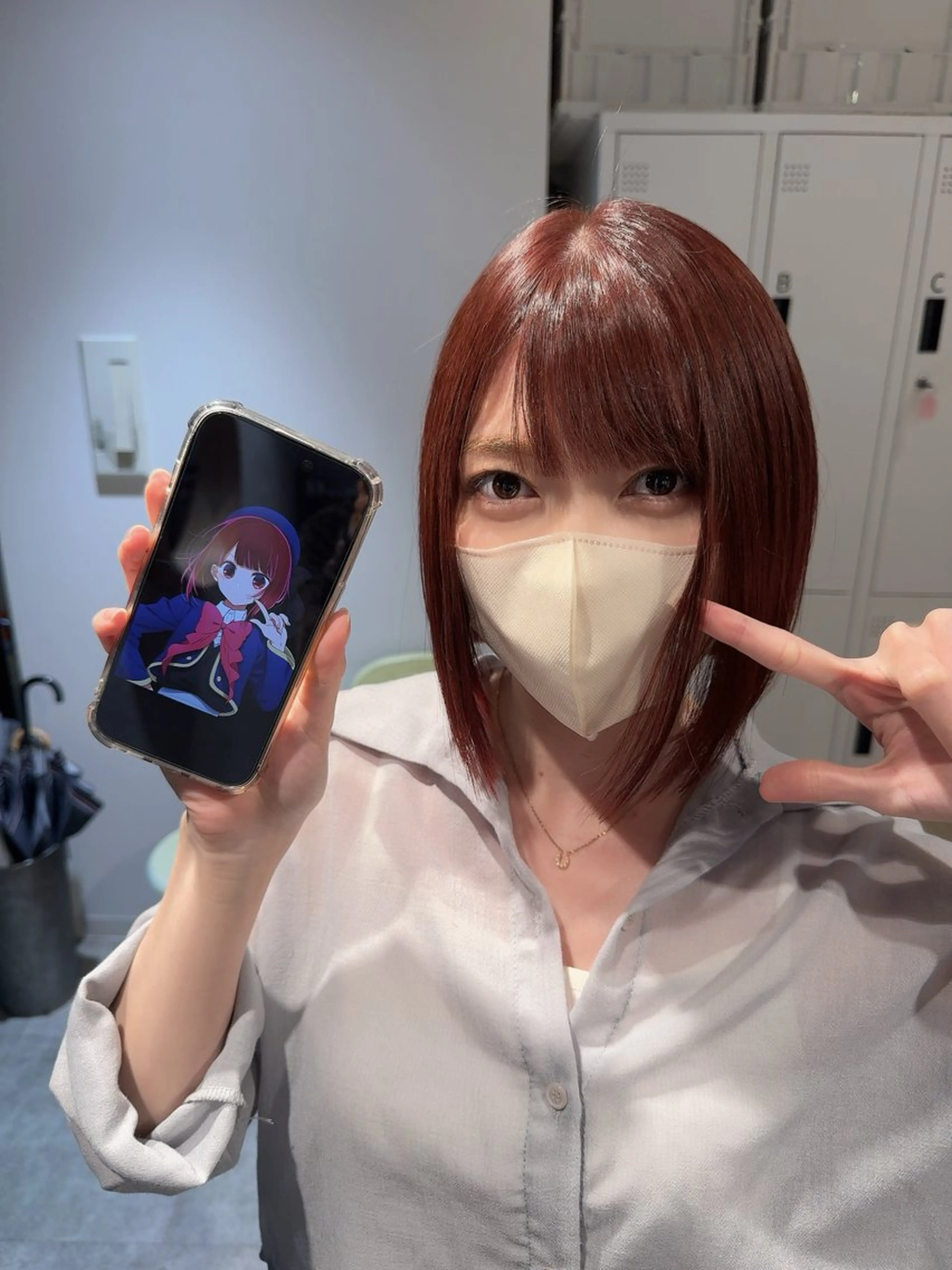 ショート カラー 前下がりボブ ブラウンカラー レッドカラー レッドブラウン ボブ カット ヘアカラー オスズ 🎀´-のヘアスタイル