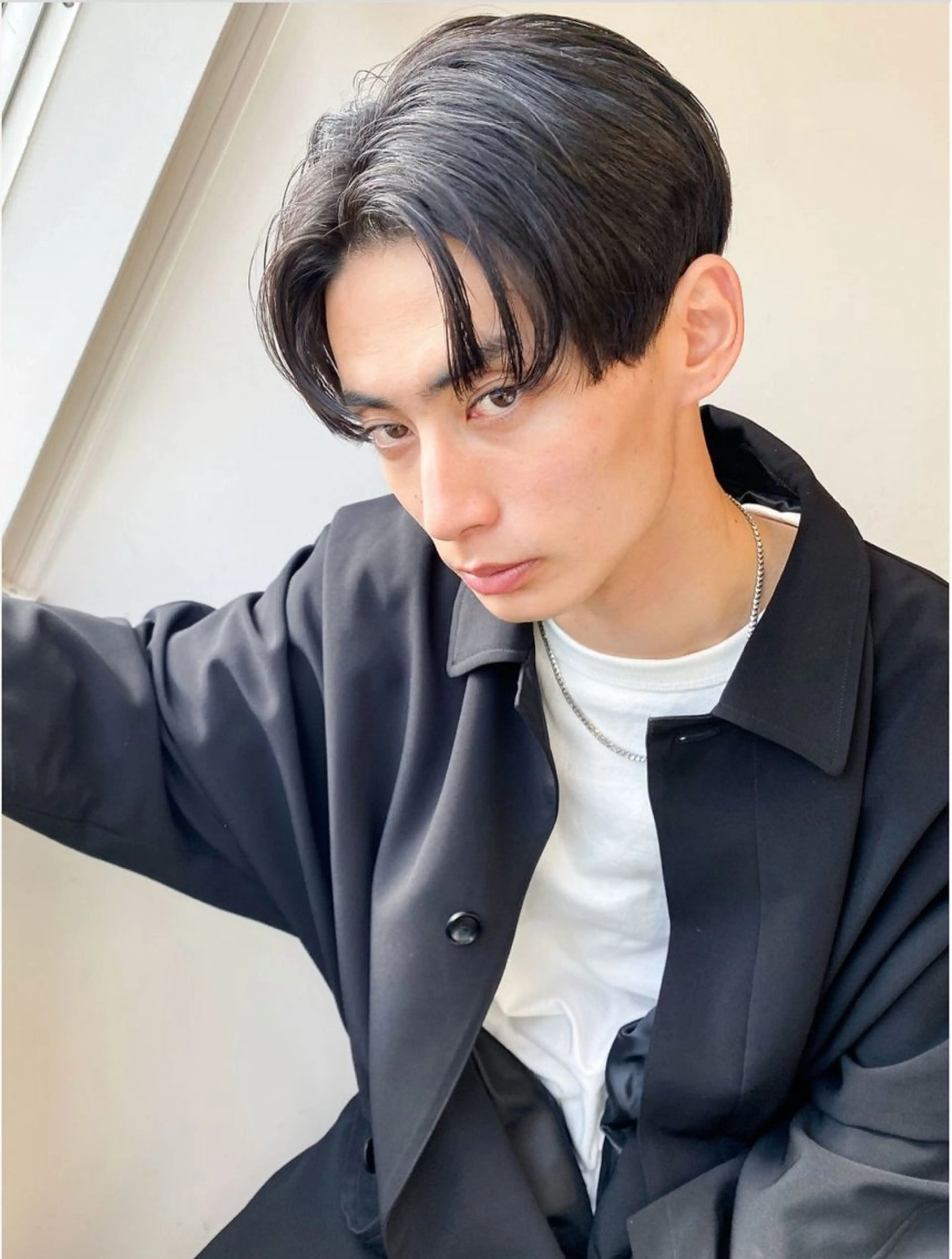 ショート パーマ メンズ センターパート ダウンパーマ メンズ韓国風 韓国マッシュ マッシュ カット パーマ ˗ˏˋいくみˎˊ˗ /パーマ/カラーのヘアスタイル