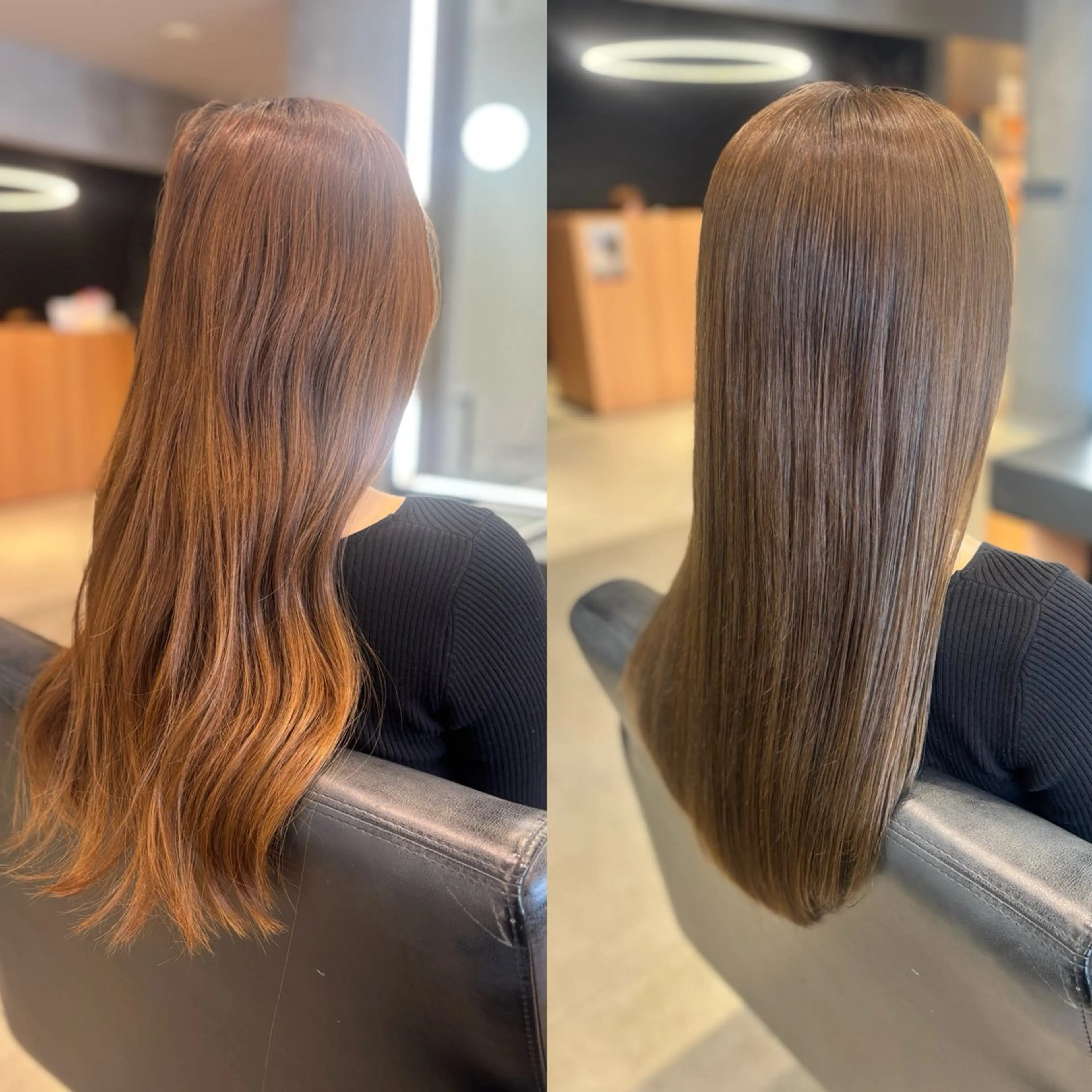 ロング カラー ベージュカラー ブリーチ 透明感カラー ブリーチなしカラー RABU /髪質改善 伏見/ヘアケアサロンのヘアスタイル