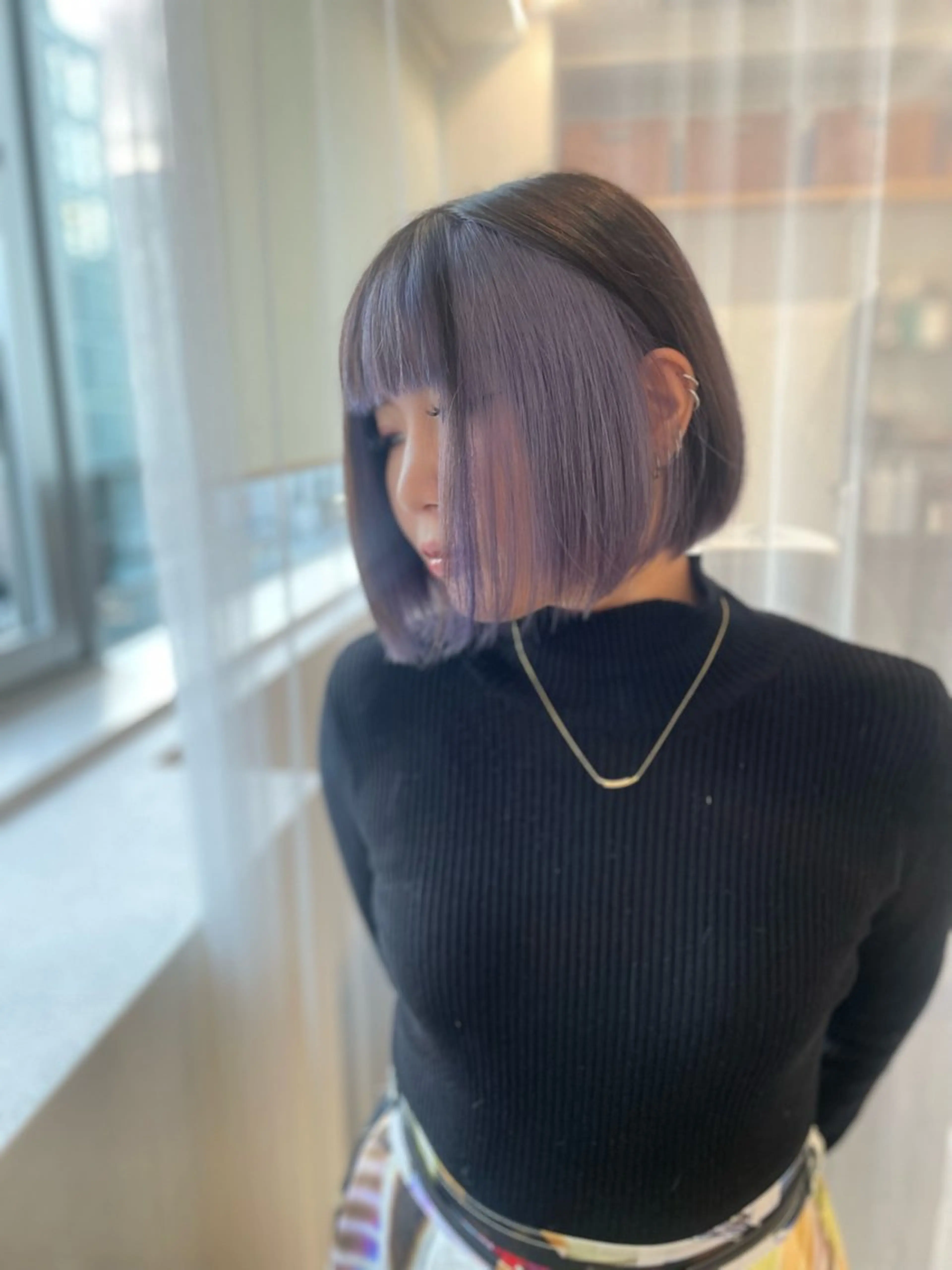 ショート カラー ブリーチ ラベンダーカラー 京都美容師 塩のヘアスタイル