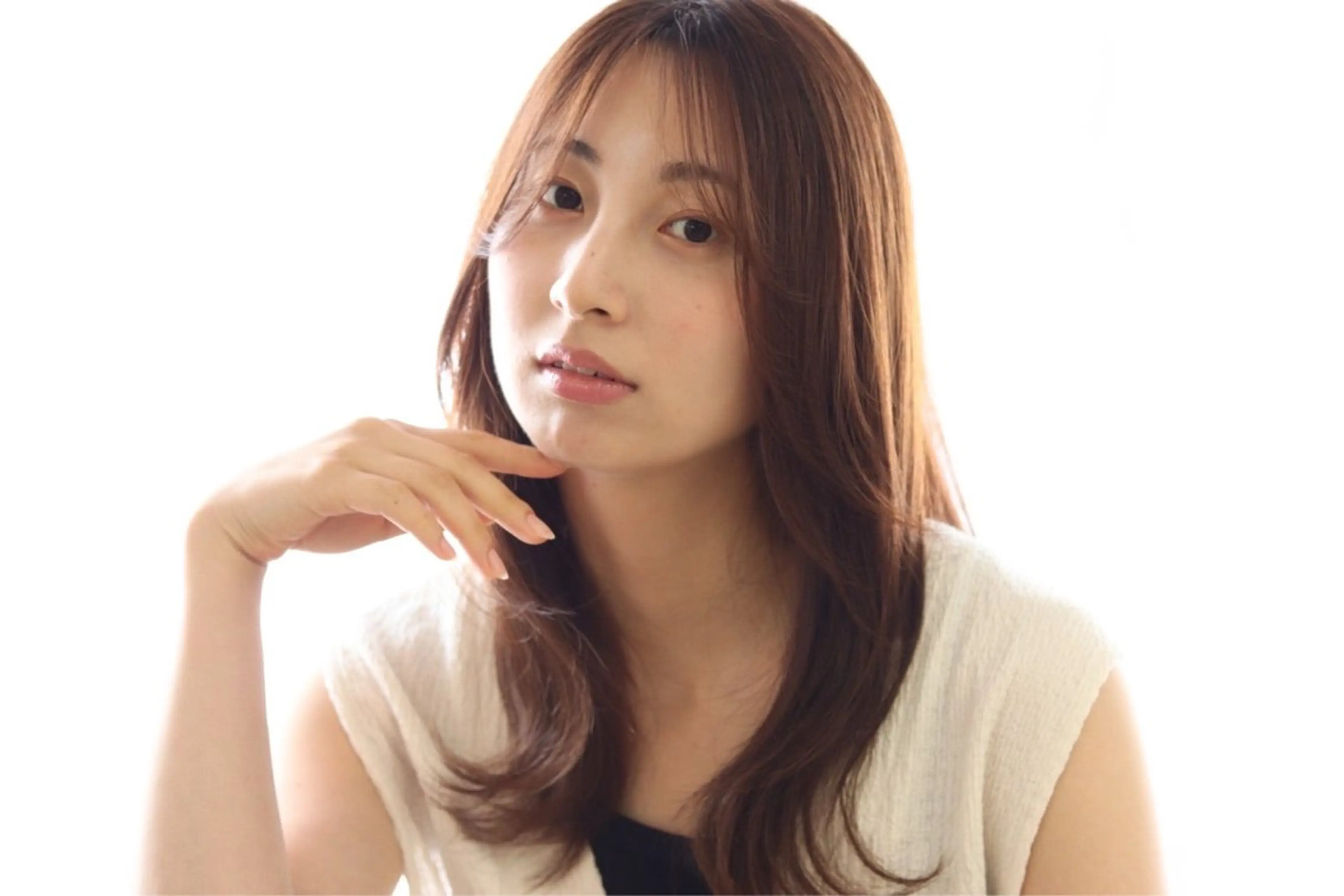 セミロング カラー カット ヘアカラー 暗髪ツヤ感カラー🌼 いしいゆうこのヘアスタイル