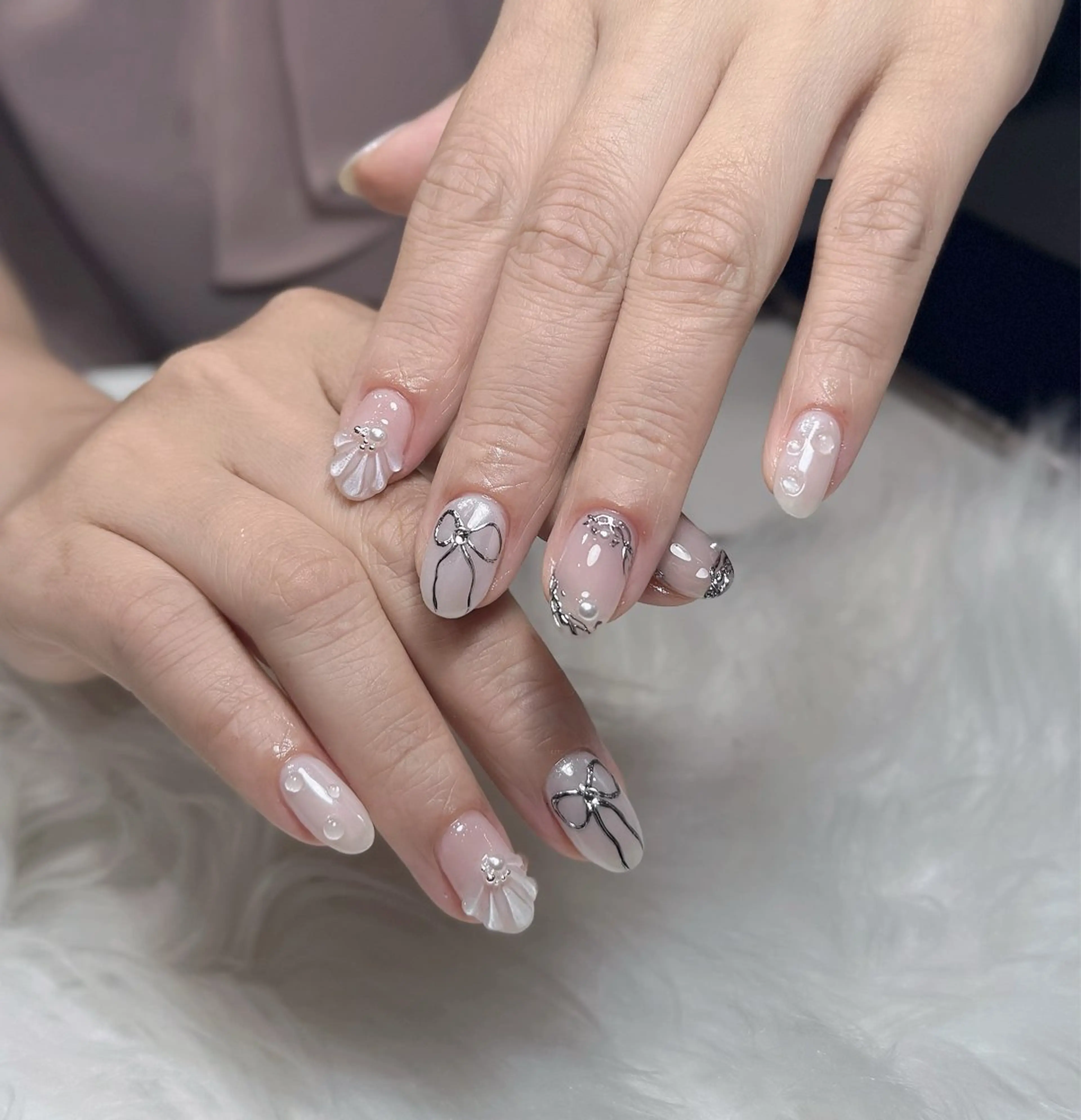 ネイル オーロラネイル チークネイル フットネイル フレンチネイル ジェルネイル ハンドネイル Nichi Nailsのネイルデザイン
