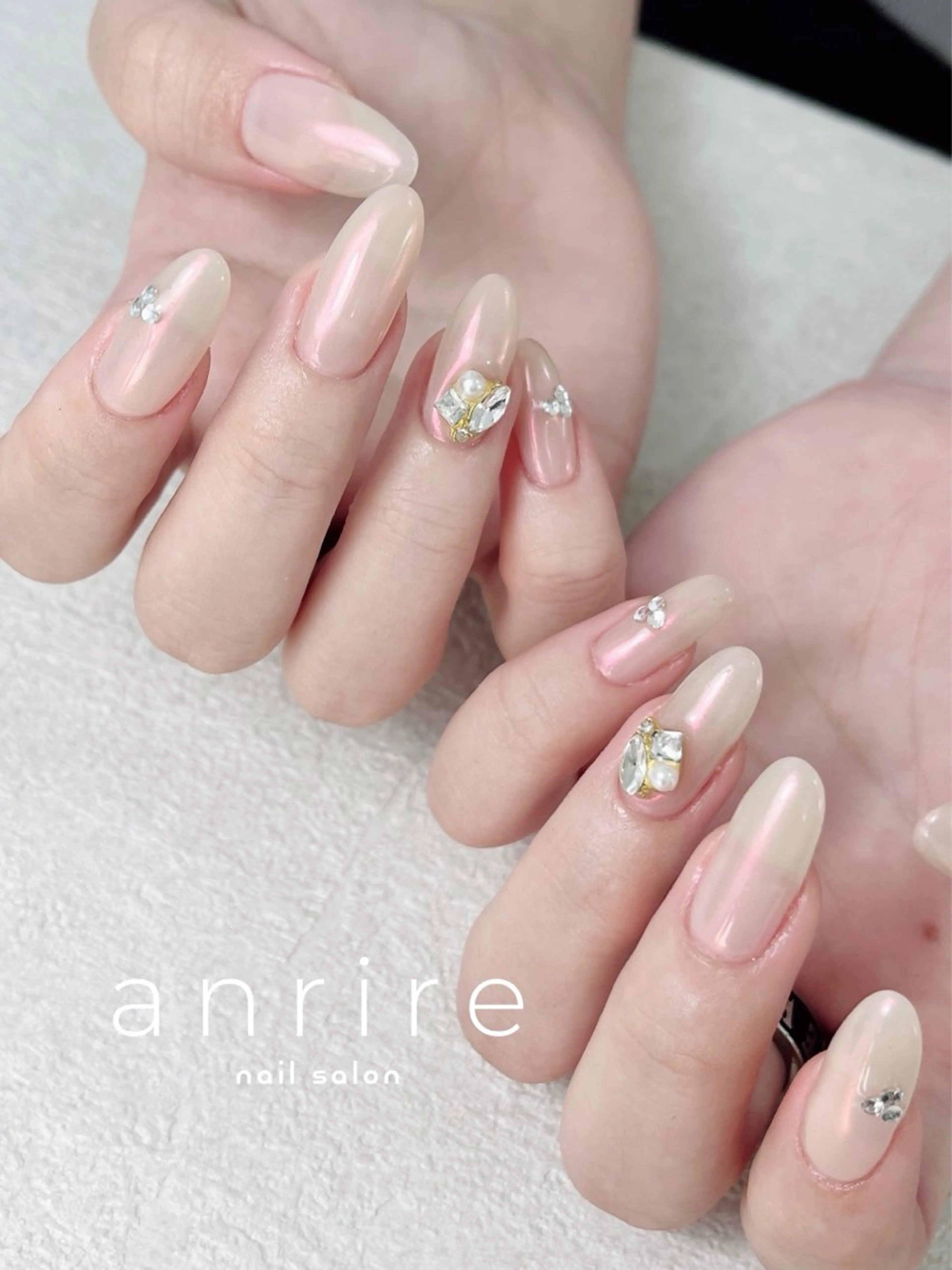 ネイル ジェルネイル キラキラネイル ミラーネイル ワンカラーネイル パラジェル ハンドネイル nailsalon anrireのネイルデザイン