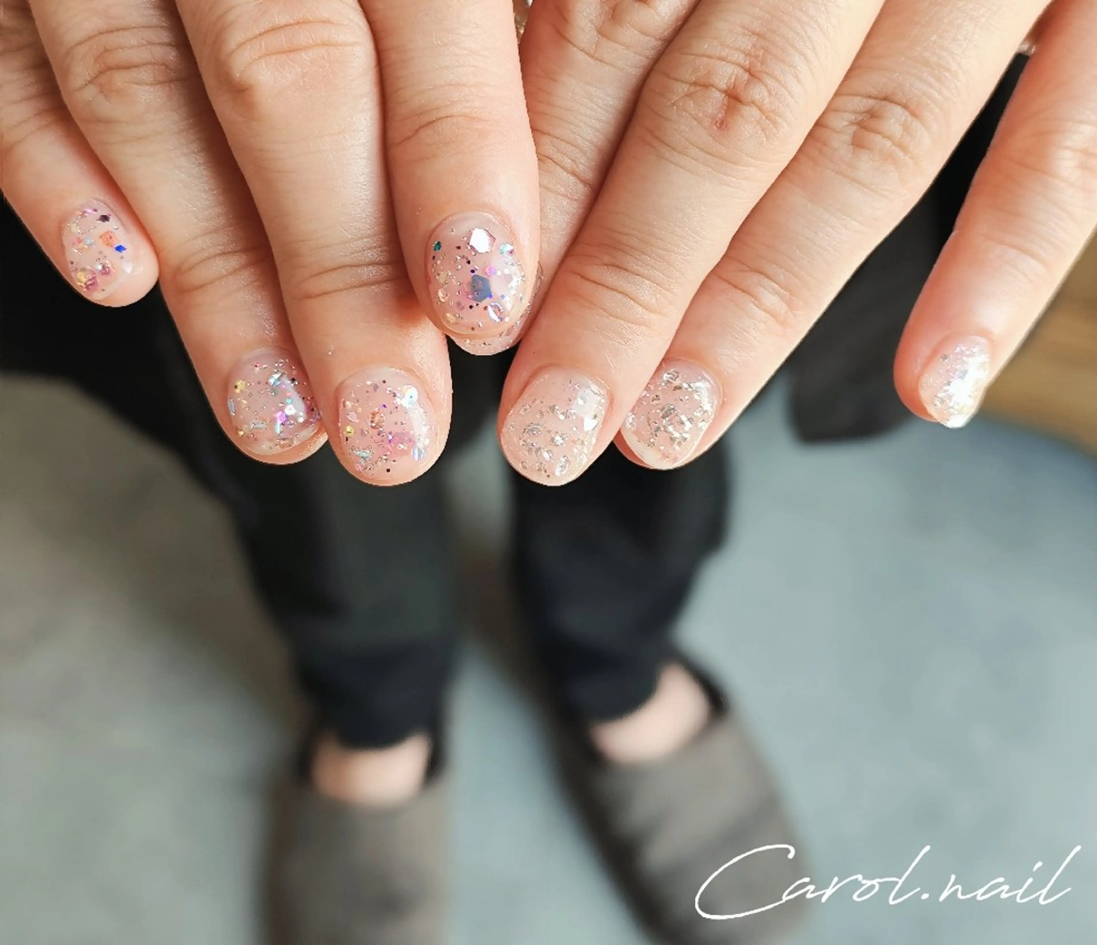ネイル キラキラネイル ワンカラーネイル carol nailのネイルデザイン
