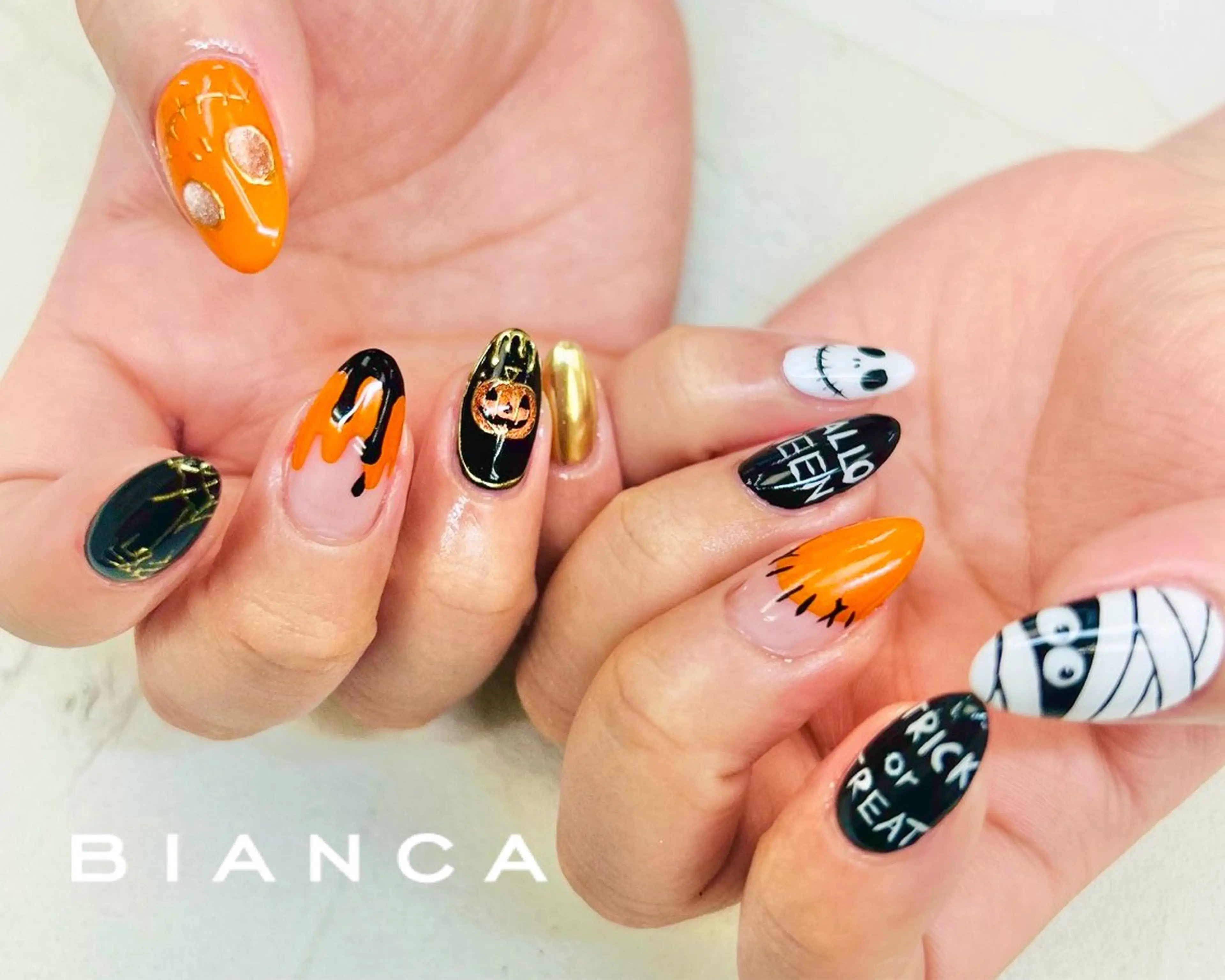 ネイル ハロウィン 持ち込み ハンドネイル Silk by Bianca＊森澤のネイルデザイン