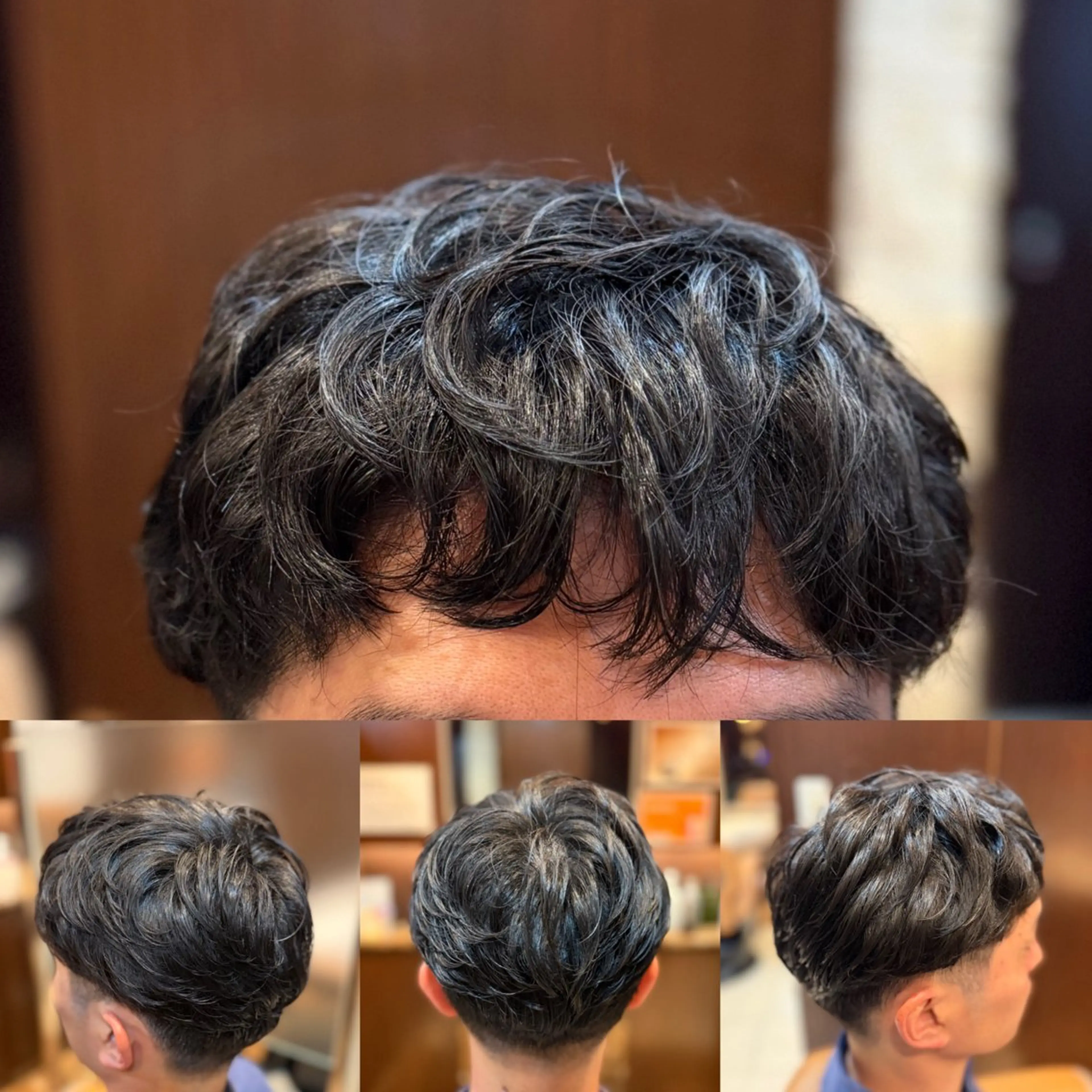 ショート パーマ メンズ カット パーマ 根尾 海咲のヘアスタイル