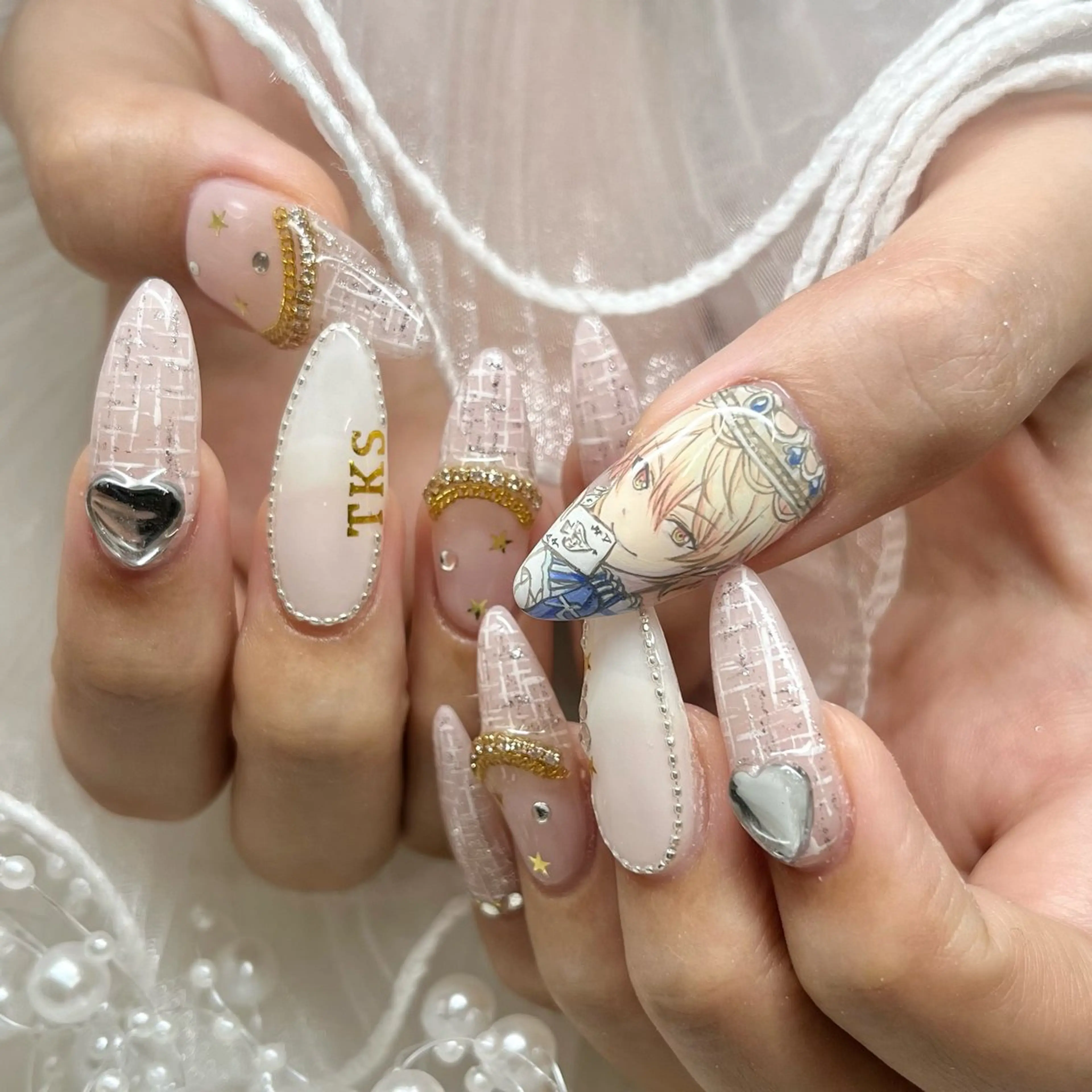 ネイル ハート ハンドネイル 池袋痛ネイル Nok. 渡辺のネイルデザイン