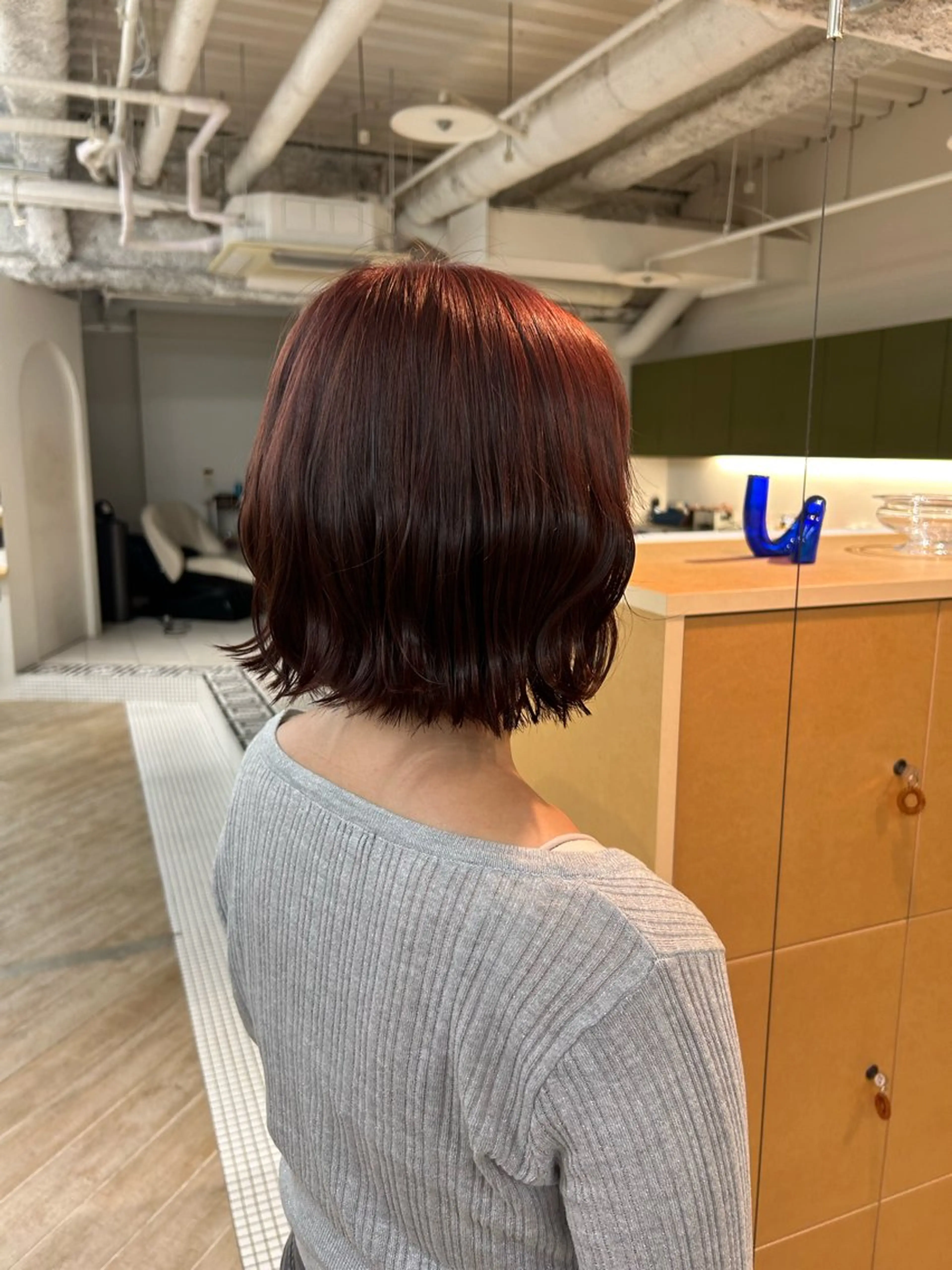 ミディアム カラー ヘアカラー トリートメント ベージュ/ダブルカラ ー/新潟駅/青柳萌果のヘアスタイル