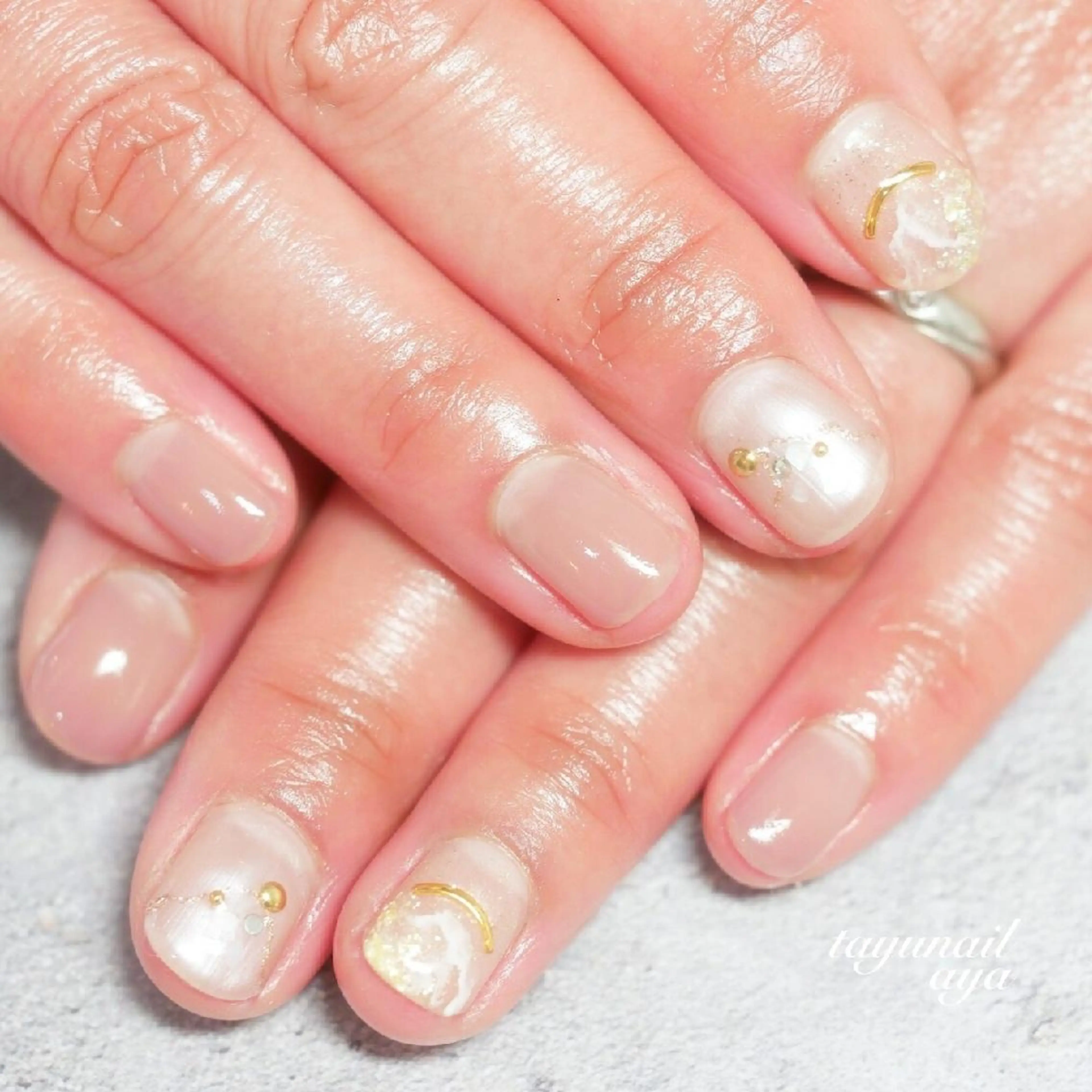 ネイル アートネイル ブルー ジェルネイル ニュアンスネイル パラジェル ネイルサロン 【たゆnail】のネイルデザイン