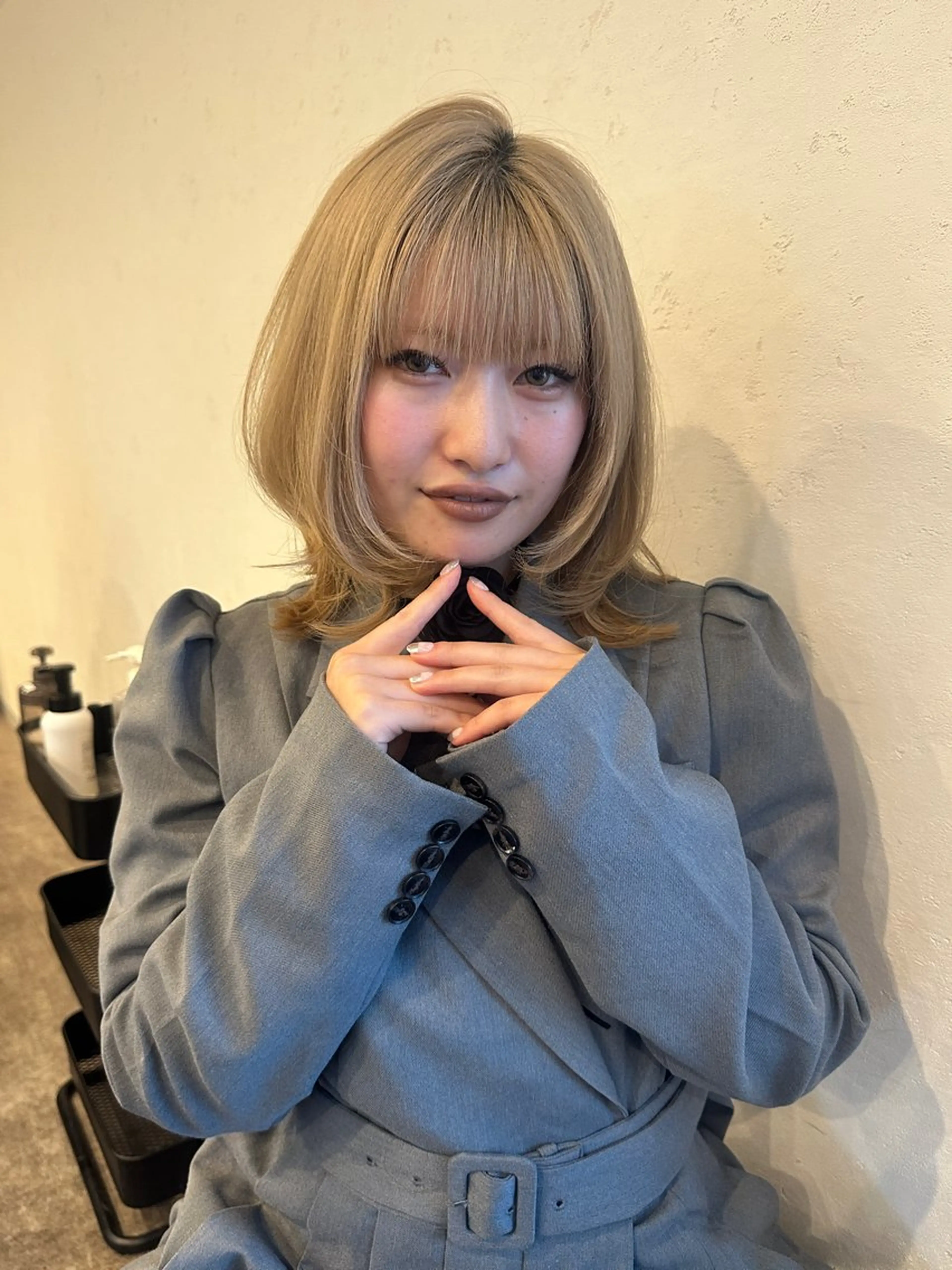 ミディアム カラー カット ヘアカラー ブリーチ/縮毛矯正 豊橋/ノア𝜗𝜚のヘアスタイル