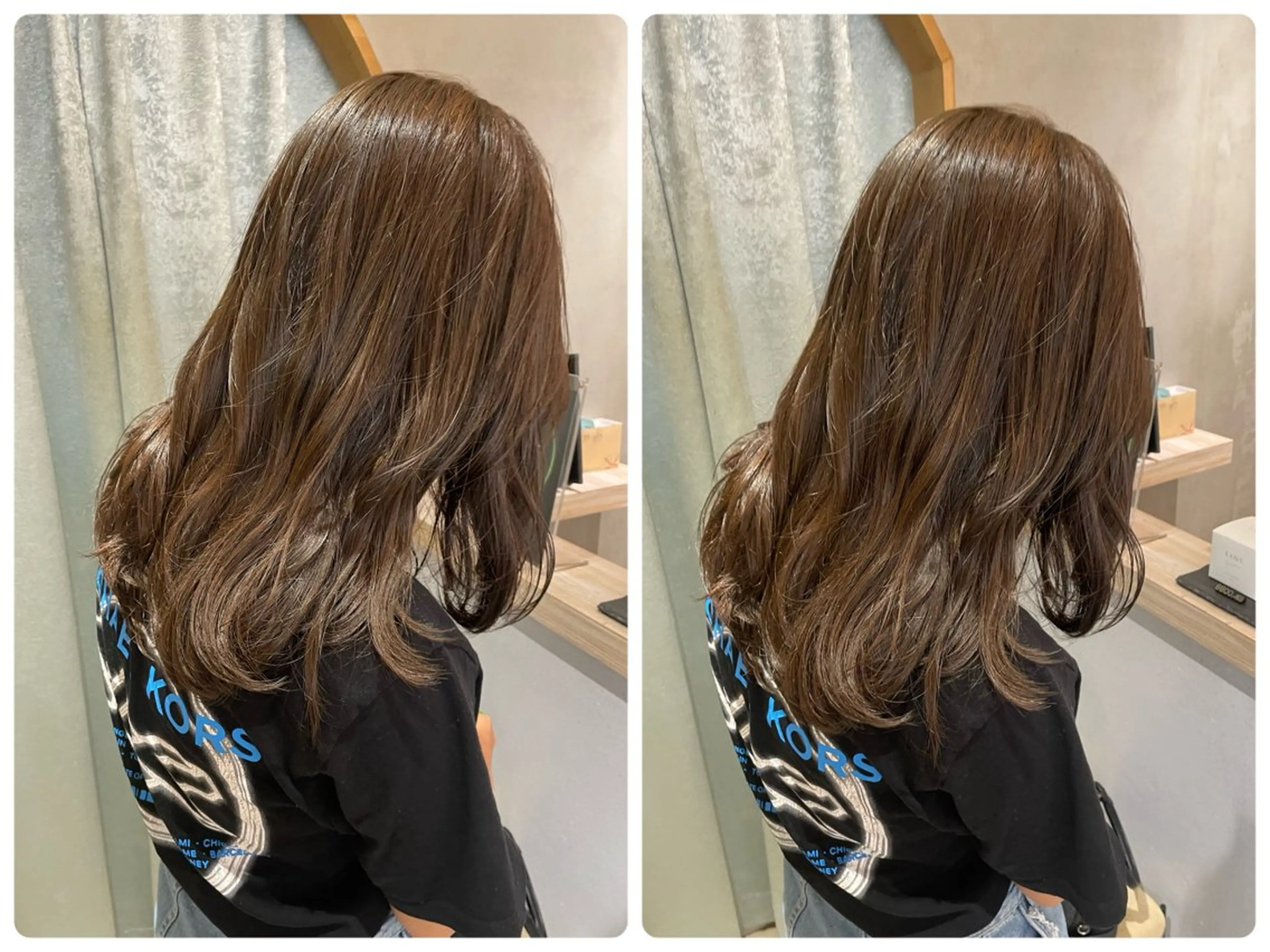 ロング ヘアカラー トリートメント オリーブベージュ/シ ョートボブたまき🧡のヘアスタイル