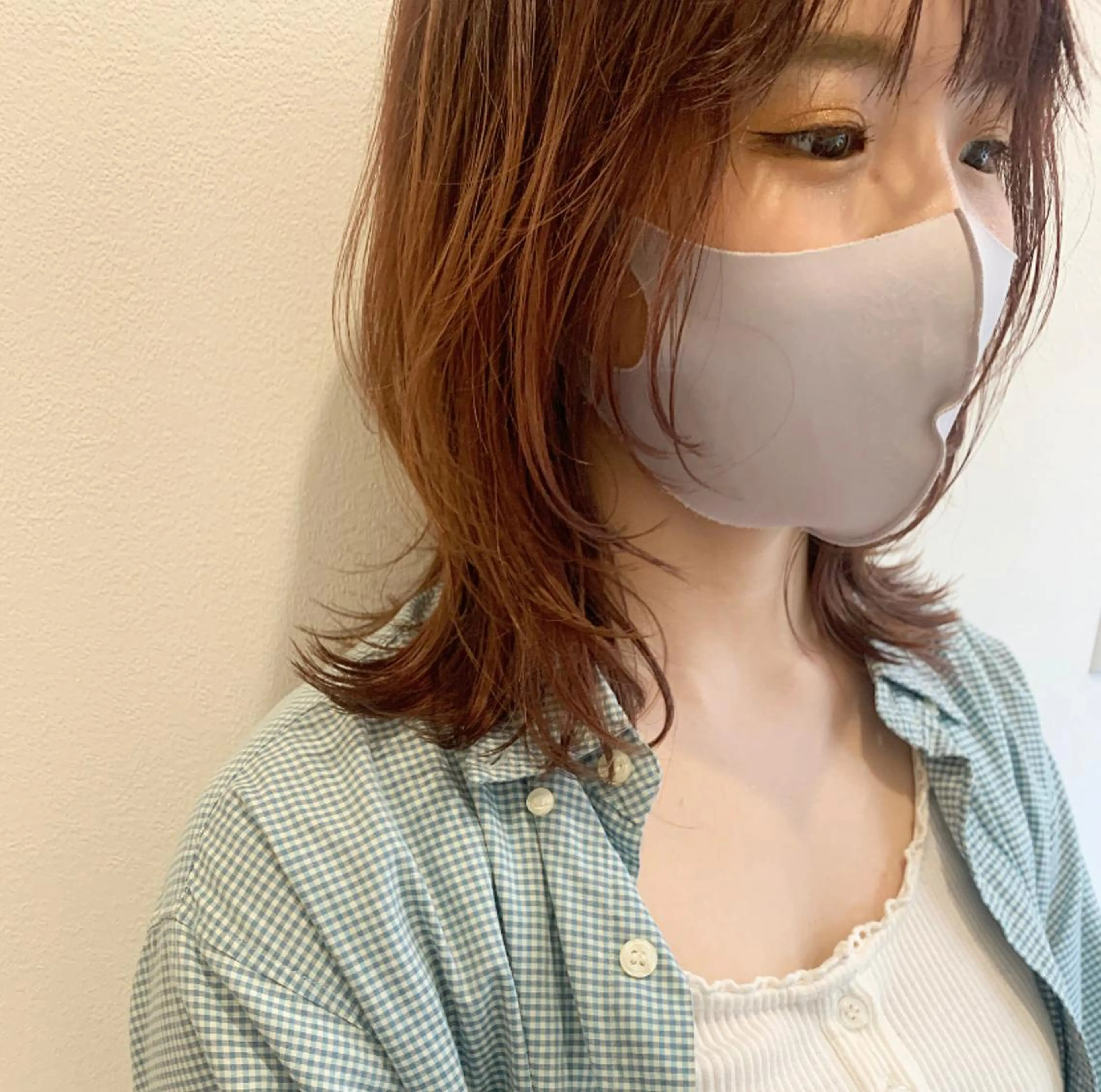 ミディアム カラー 顔まわりレイヤー 韓国風ヘア レイヤーカット ウルフカット カット MARU パーマ/レイヤーのヘアスタイル