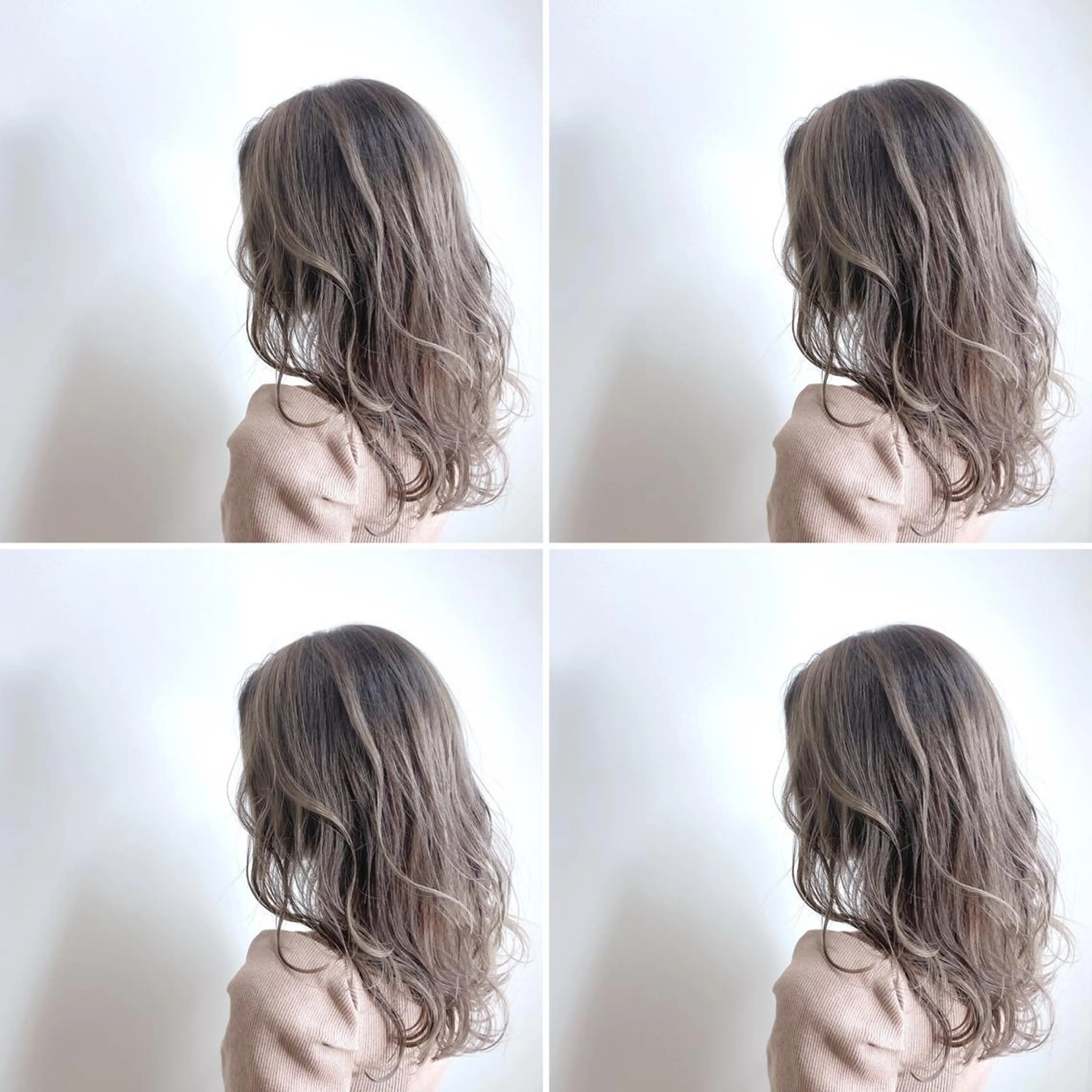 セミロング カラー ベージュカラー ホワイトベージュ カット ヘアカラー AI 高田馬場店のヘアスタイル