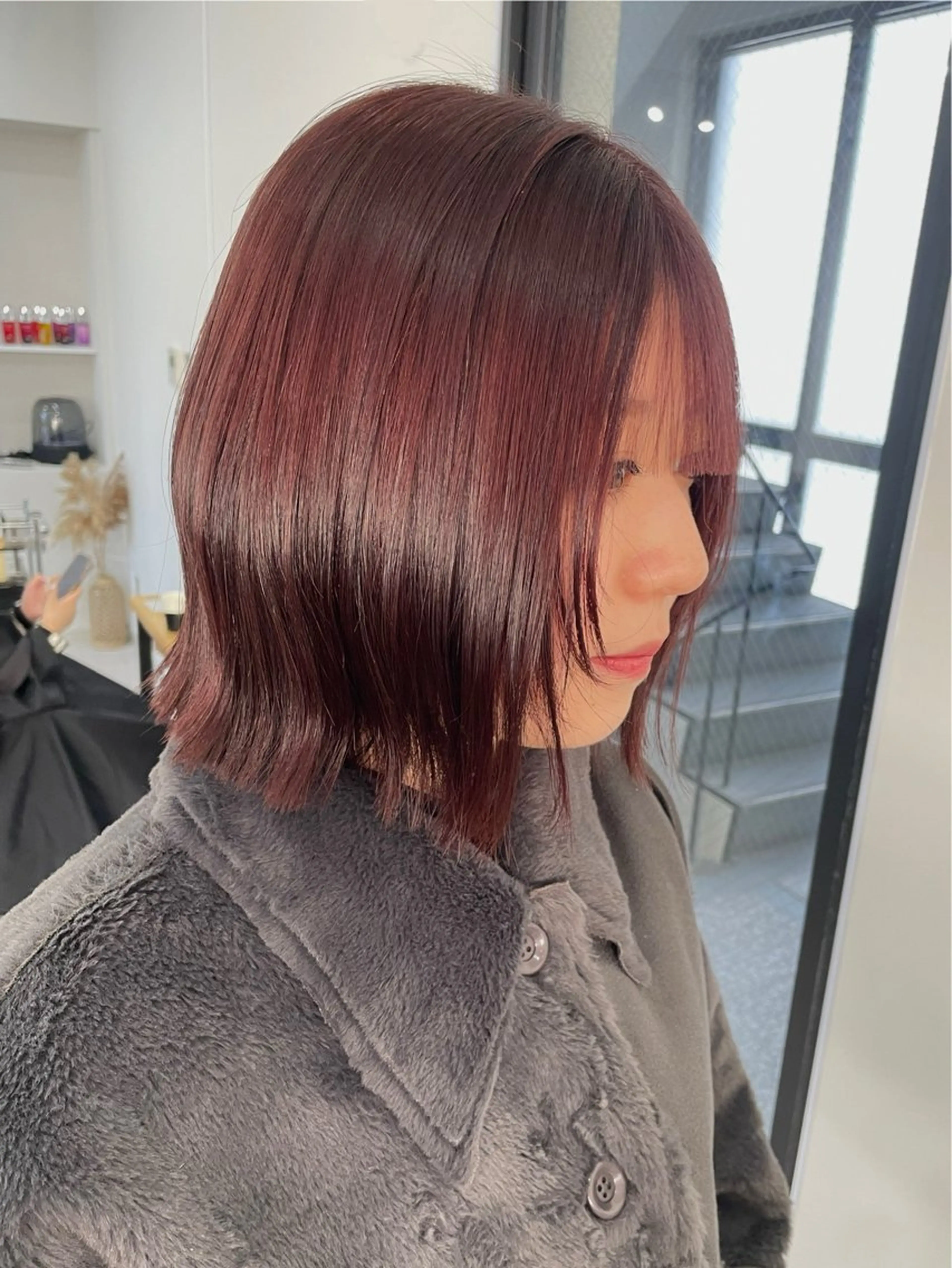 ミディアム カラー バレイヤージュ ブリーチ ブラウンカラー ケアブリーチ ダブルカラー Mina/岡山/矯正 ブリーチ/レイヤーのヘアスタイル