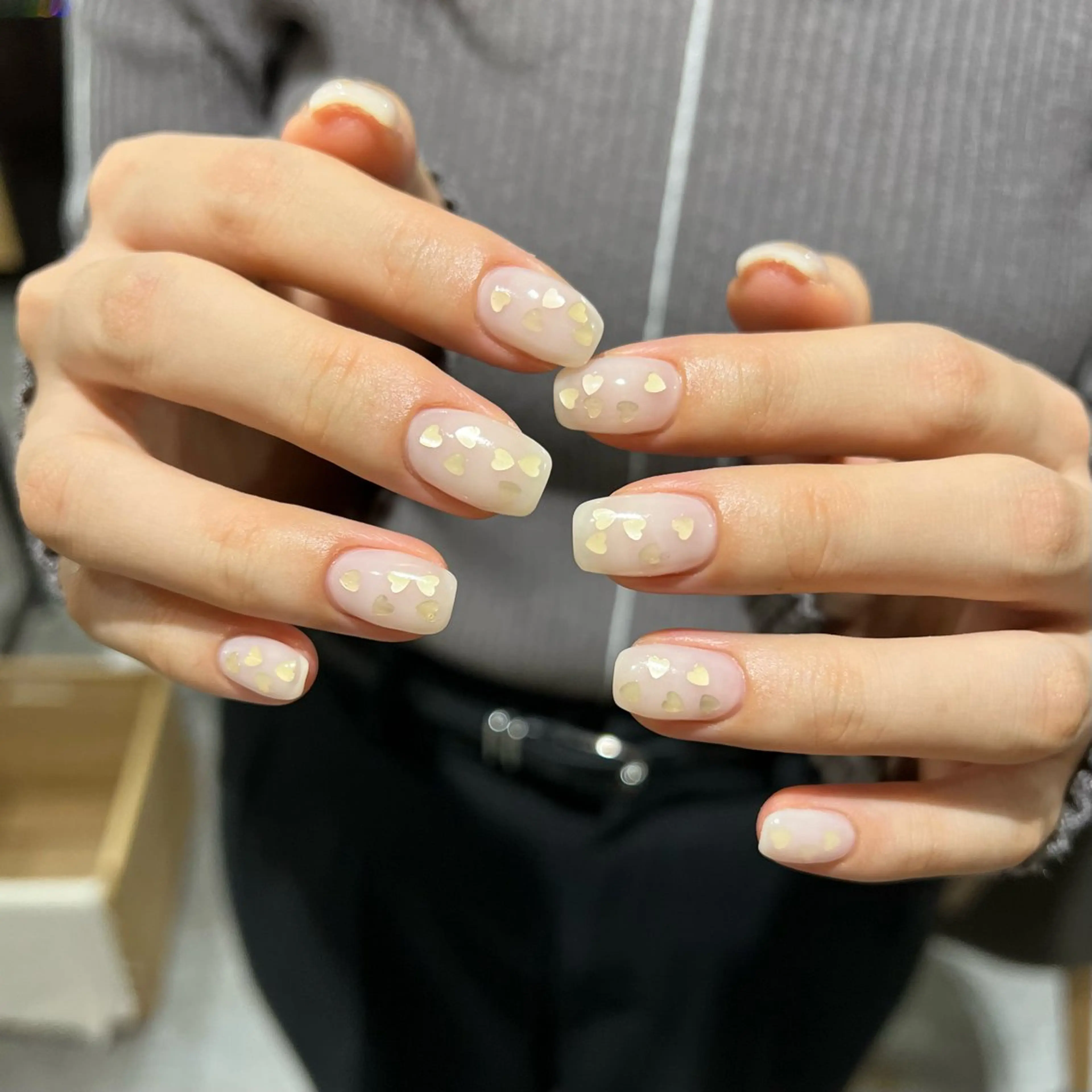 ネイル ハート ハンドネイル miyuu 𓂃🫧‪のネイルデザイン