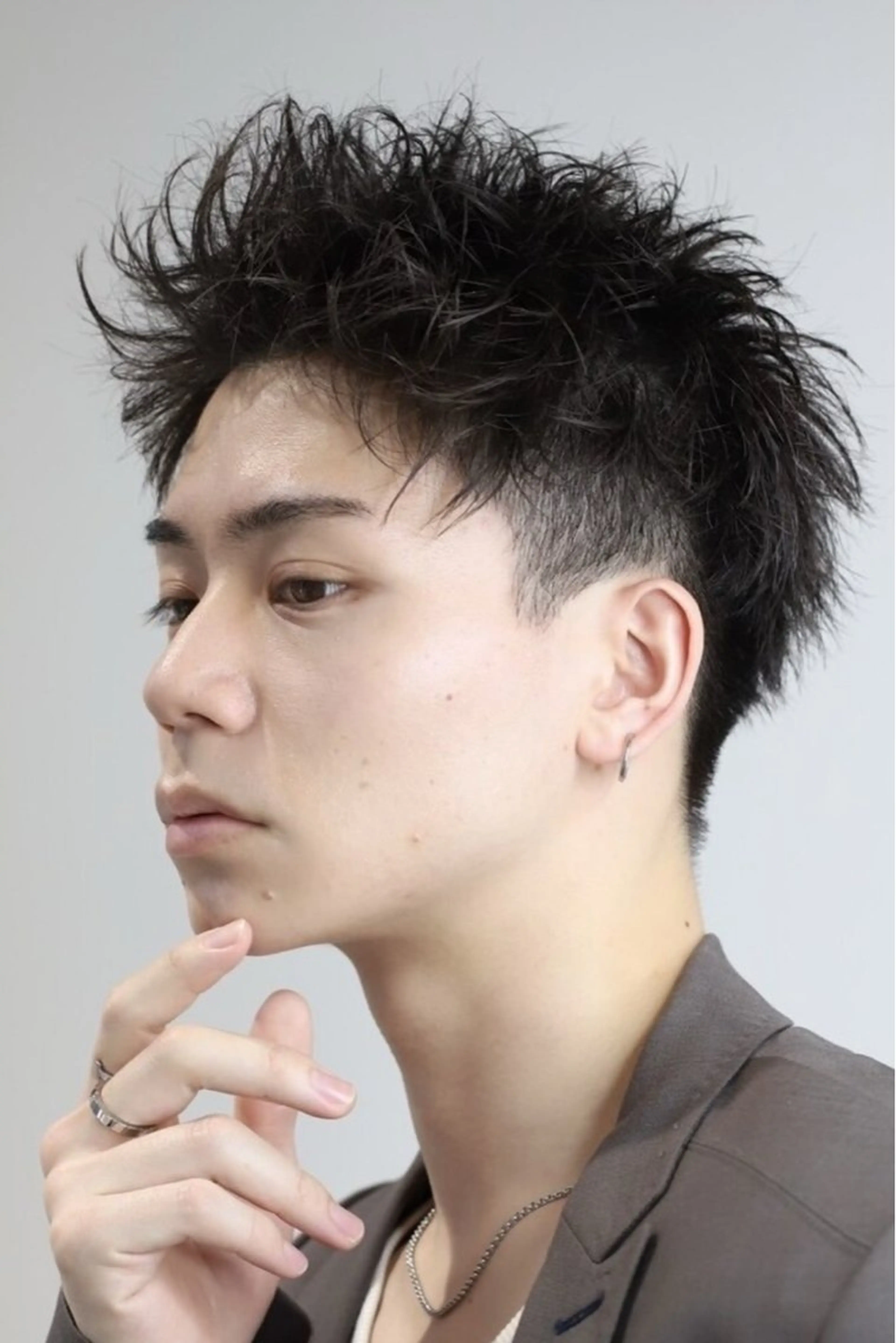 ショート パーマ メンズ アップバング メンズパーマ 刈り上げ 似合わせカット カット ヘアセット メンズカット職人/ モテ髪/たくみのヘアスタイル