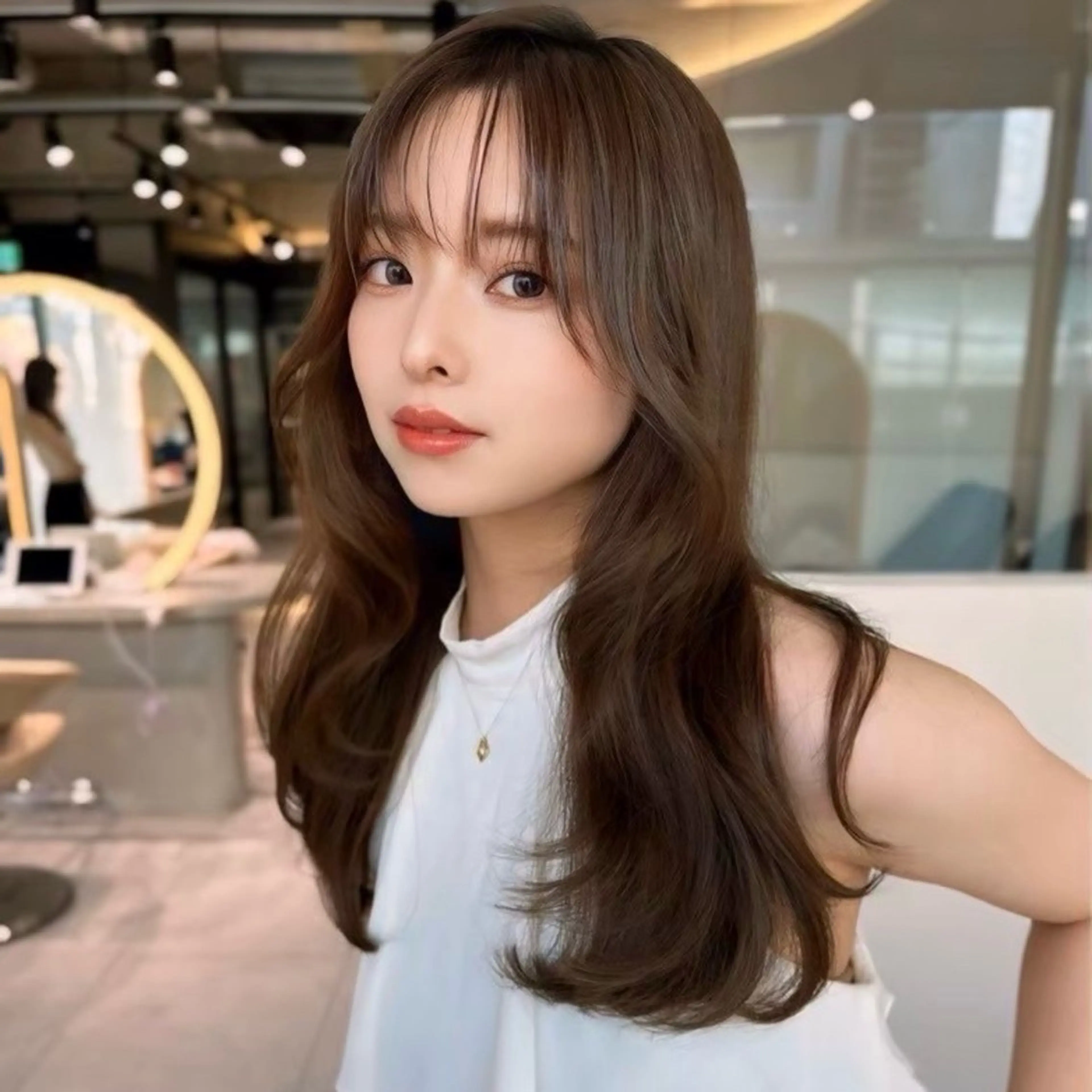 セミロング カラー 透明感カラー/ りおのヘアスタイル