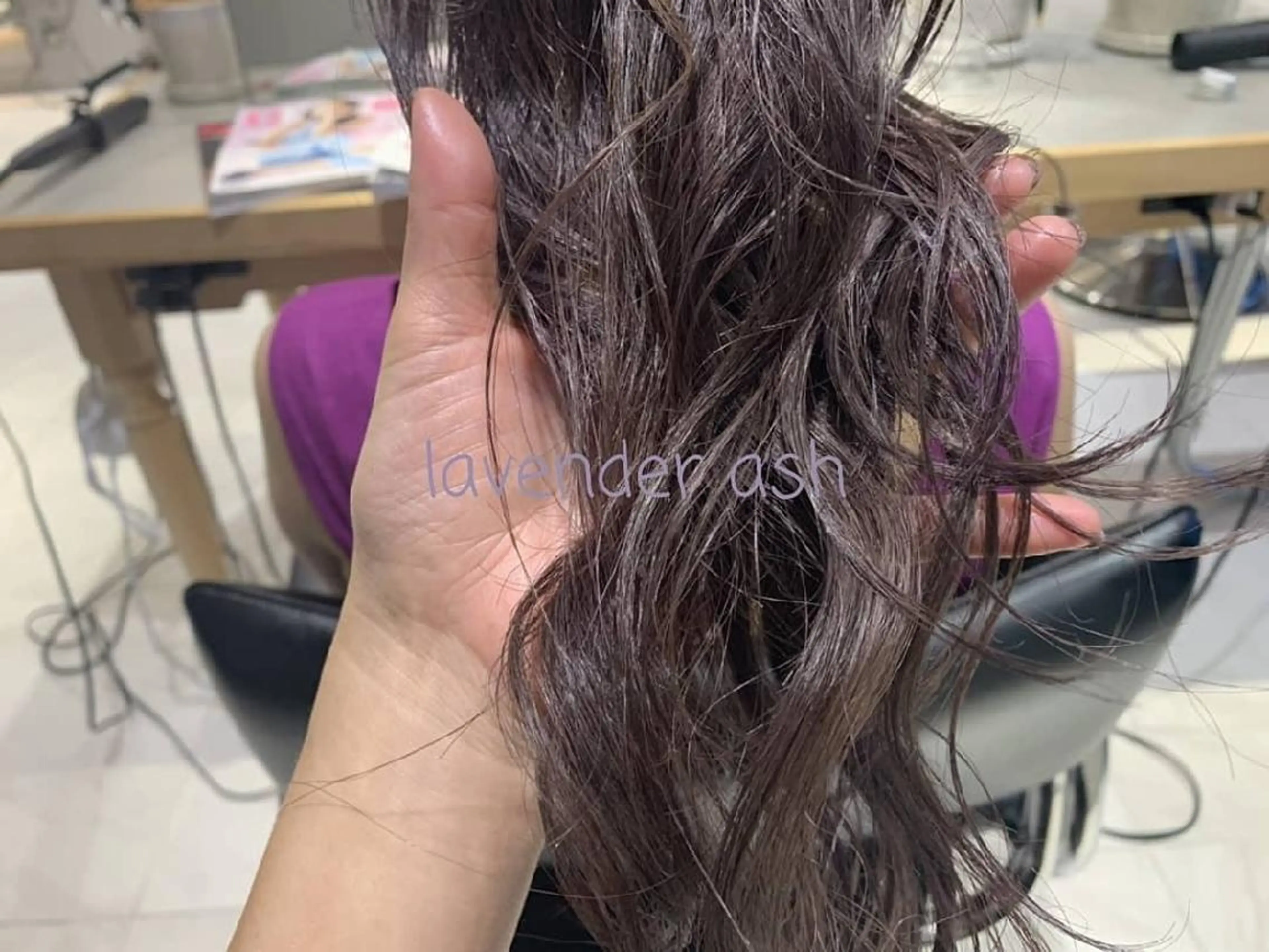 ロング カラー アッシュ ラベンダーカラー ラベンダーアッシュ オリーブ透明感カラー 表参道/MIKUのヘアスタイル