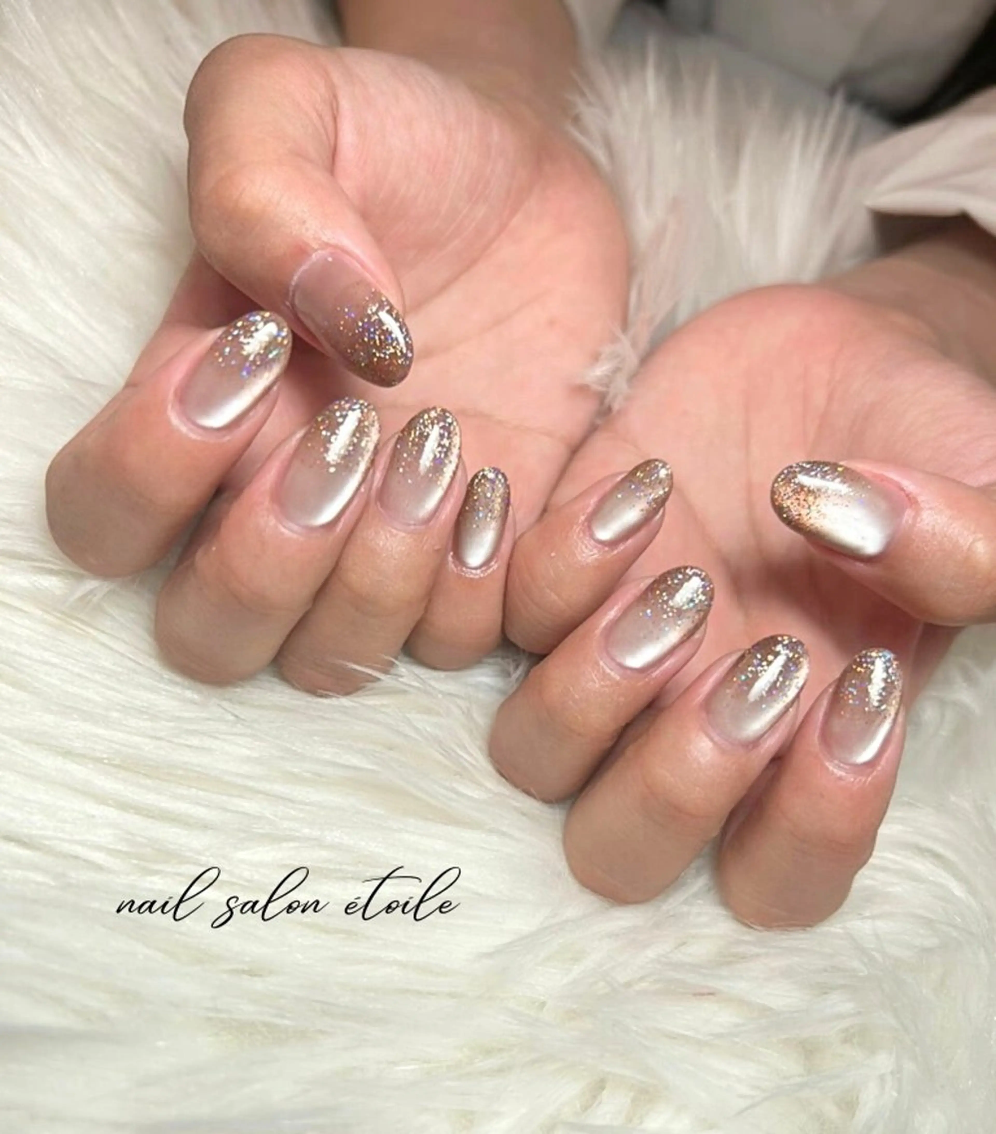 ネイル フラッシュネイル グラデーション 氷ネイル・うるうるネイル マグネットネイル ハンドネイル nail salon étoileのネイルデザイン